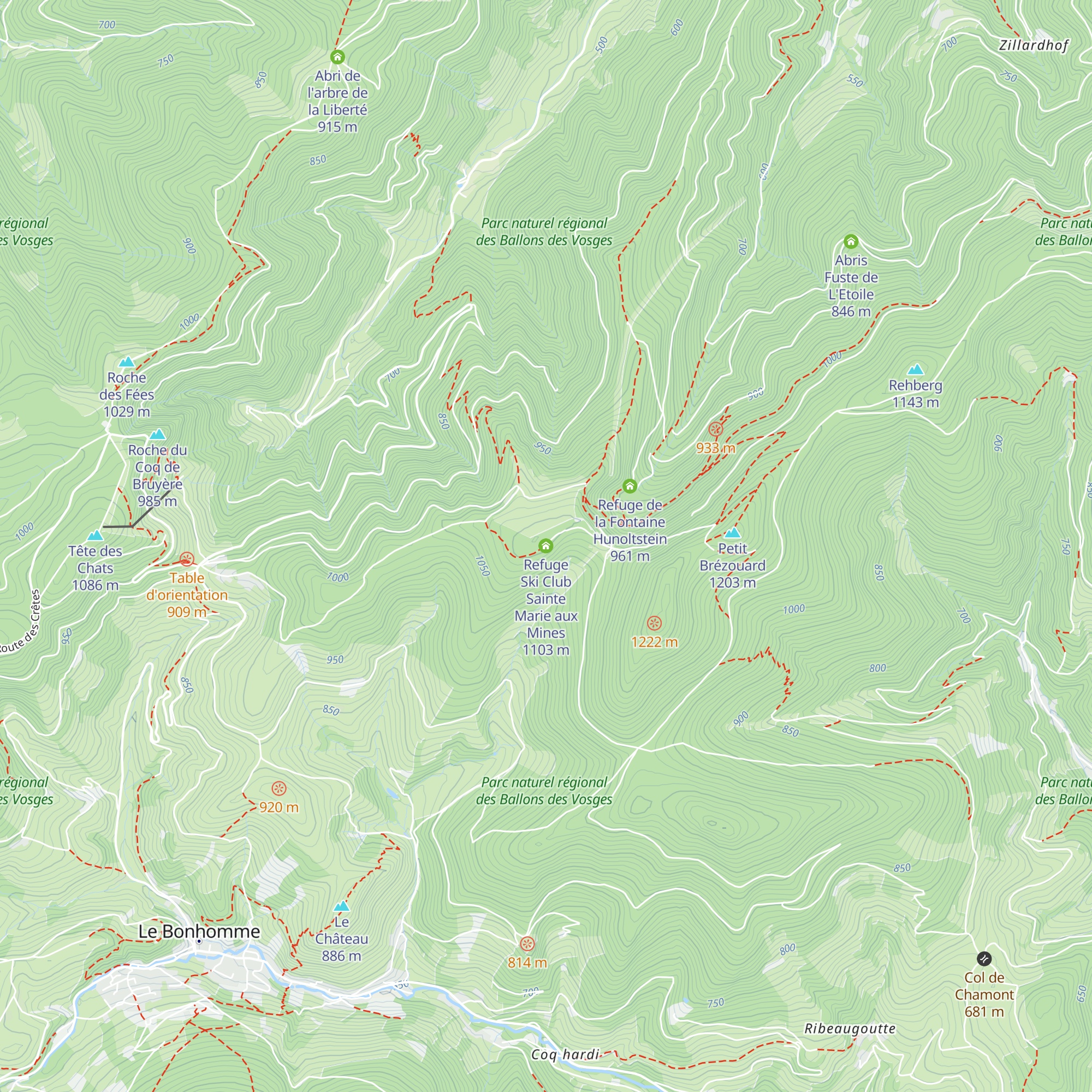 Refuge Ski Club Sainte Marie aux Mines map