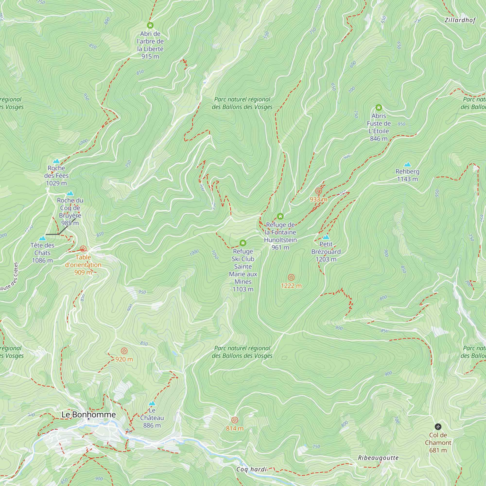 Refuge Ski Club Sainte Marie aux Mines map