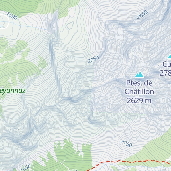 Map of Pointes de Châtillon