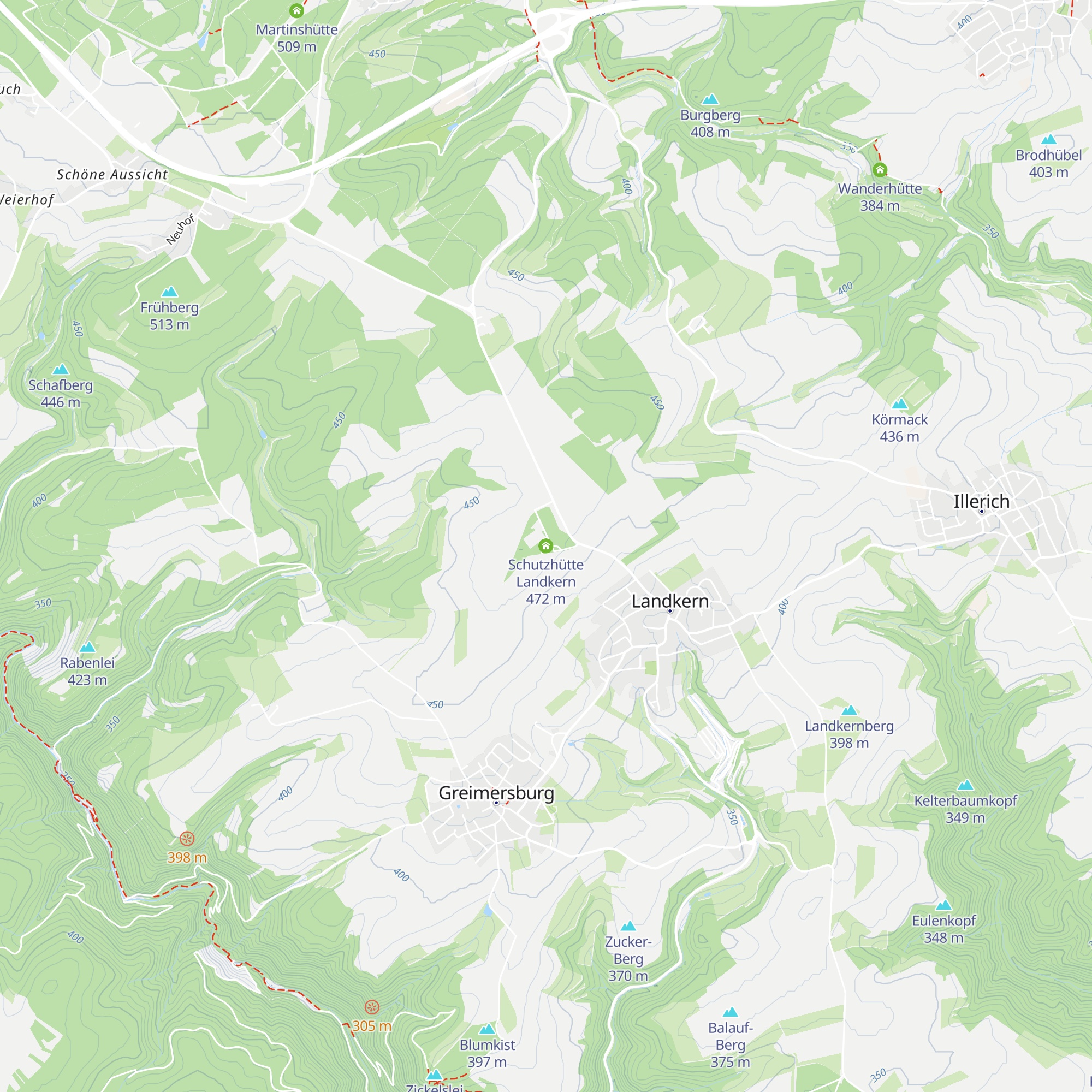 Schutzhütte Landkern map