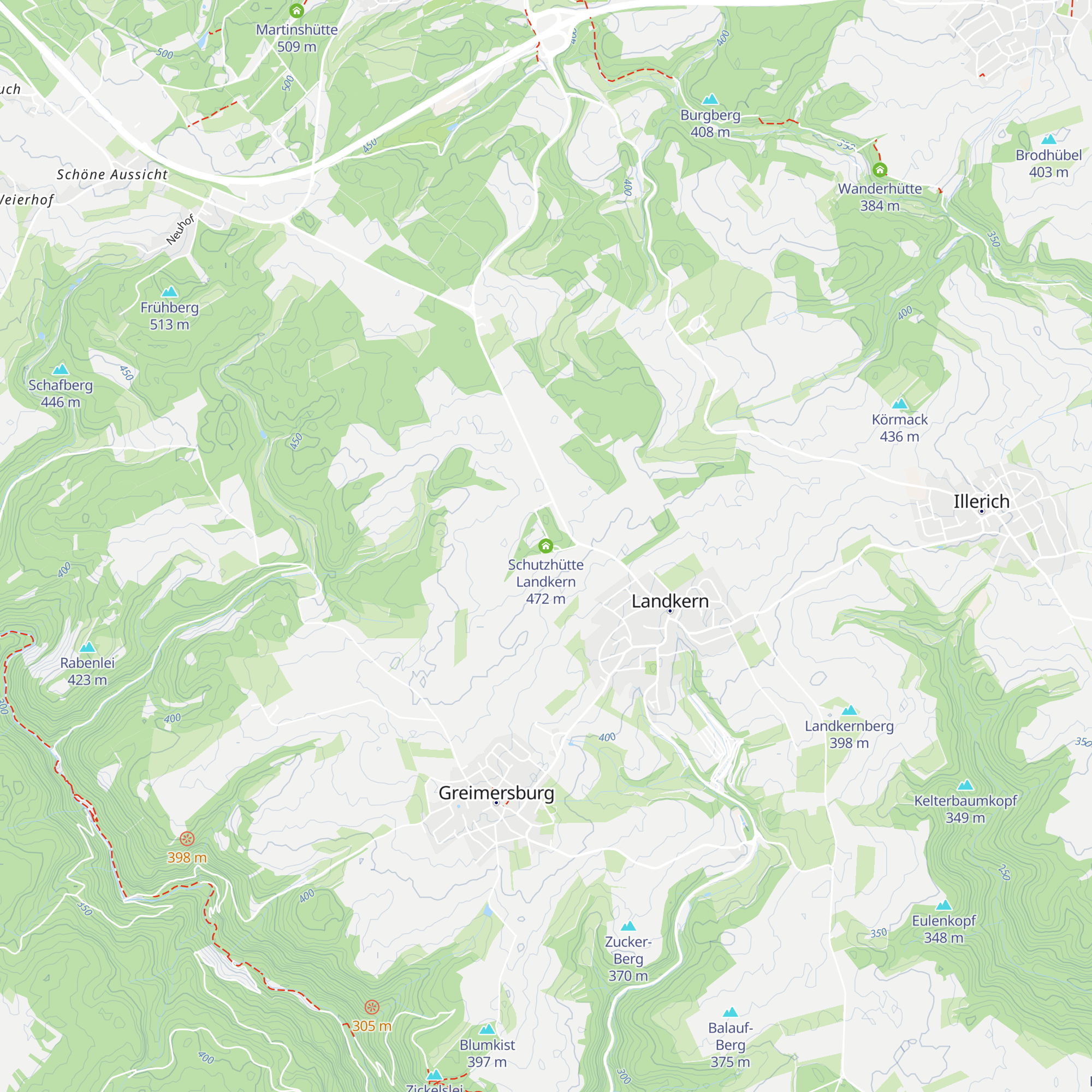Schutzhütte Landkern map