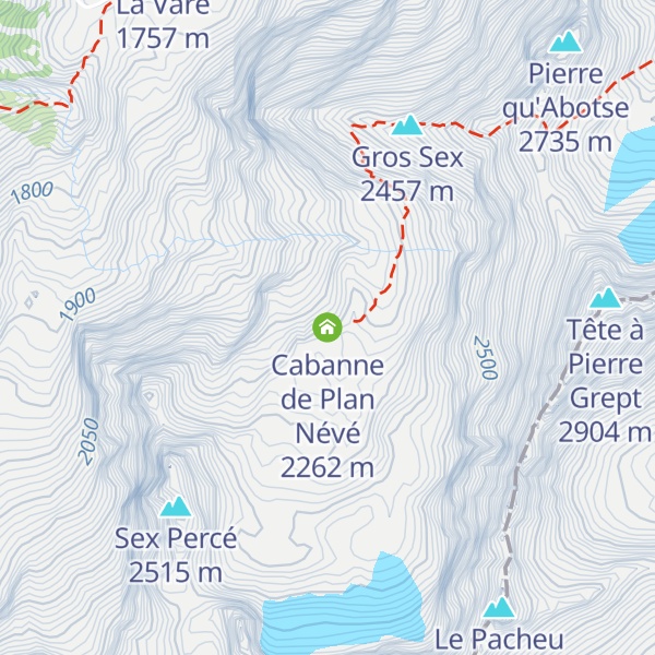 Map of Cabanne de Plan Névé