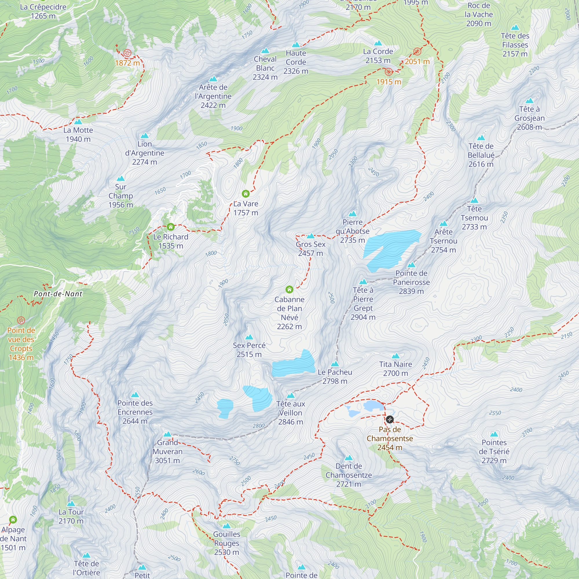 Cabanne de Plan Névé map