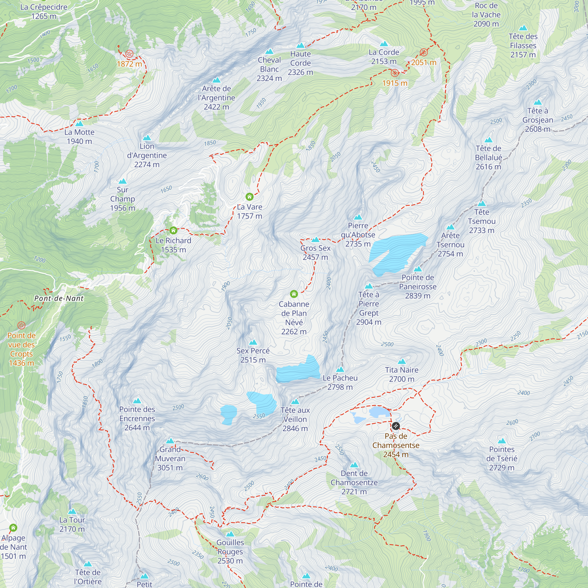 Cabanne de Plan Névé map