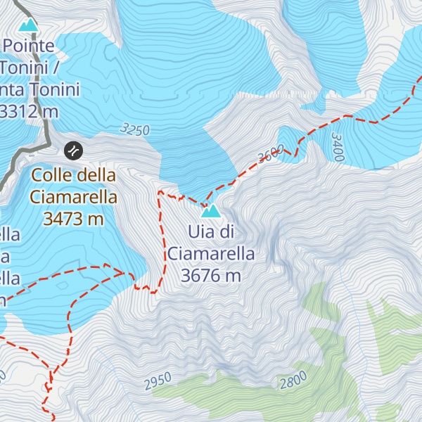 Map of Uia di Ciamarella