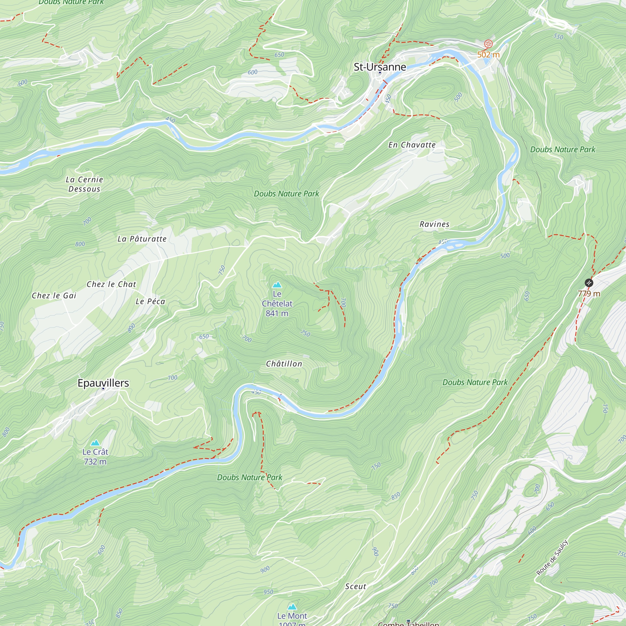 Cabane de Montenol map