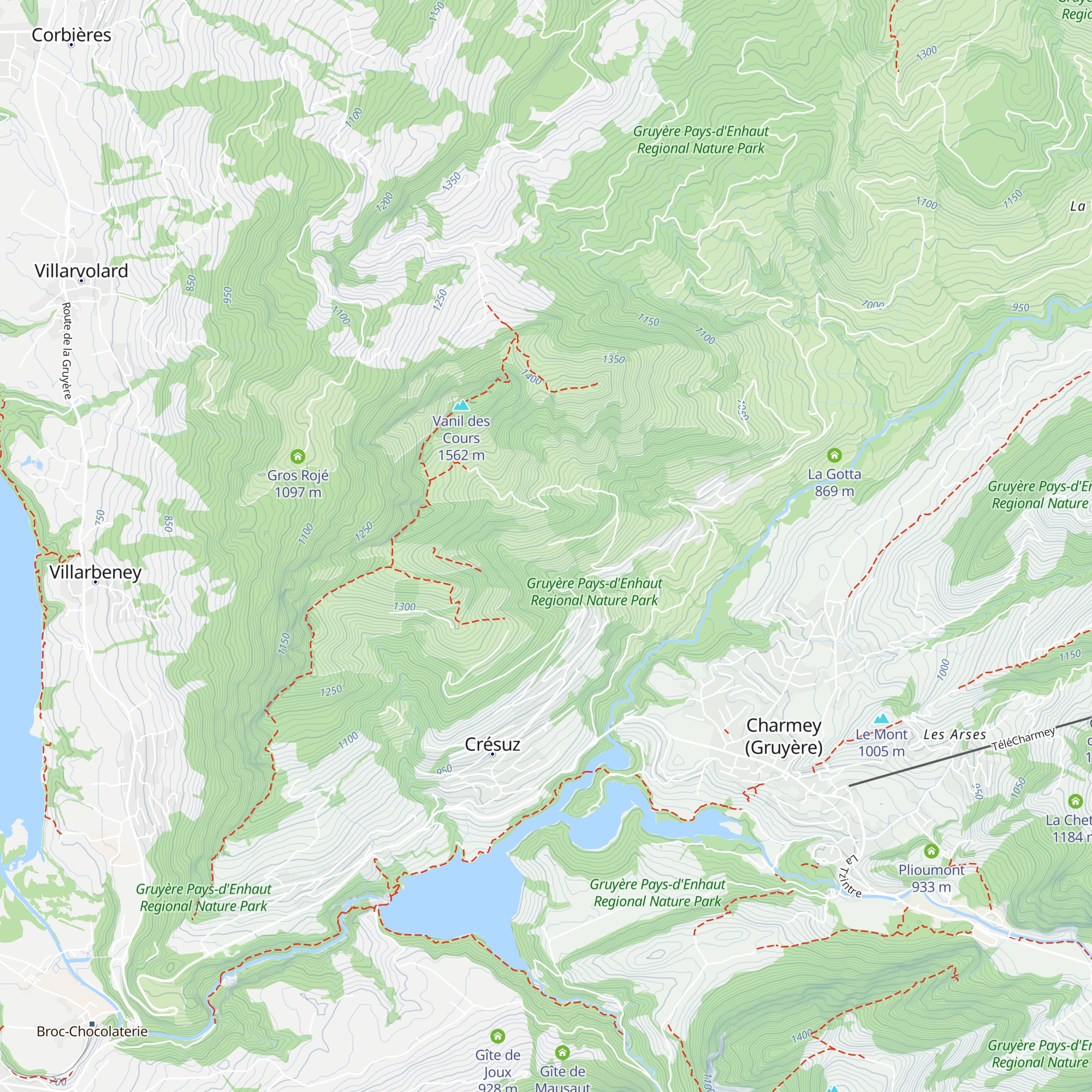 Les Esserts Uldry map