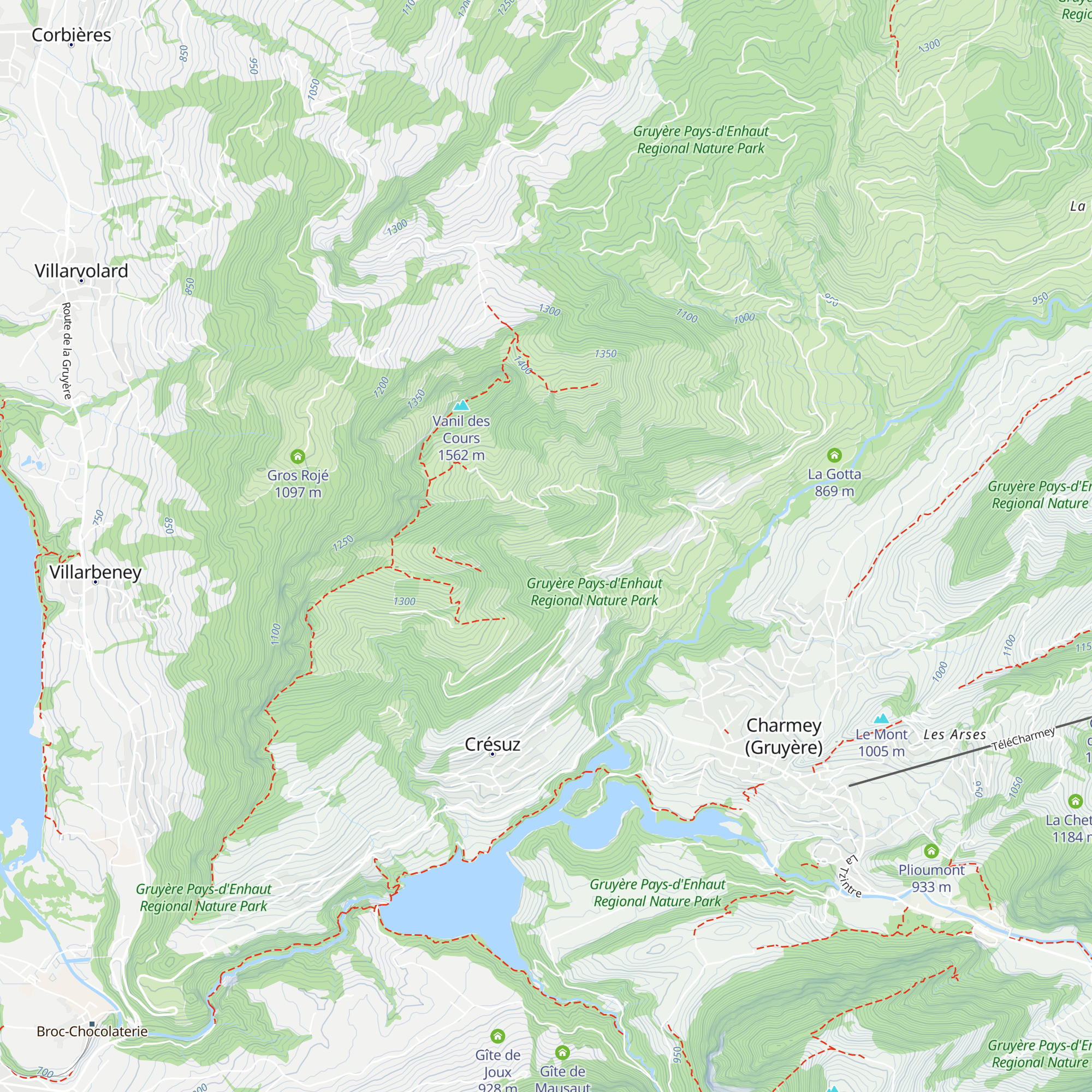 Les Esserts Uldry map