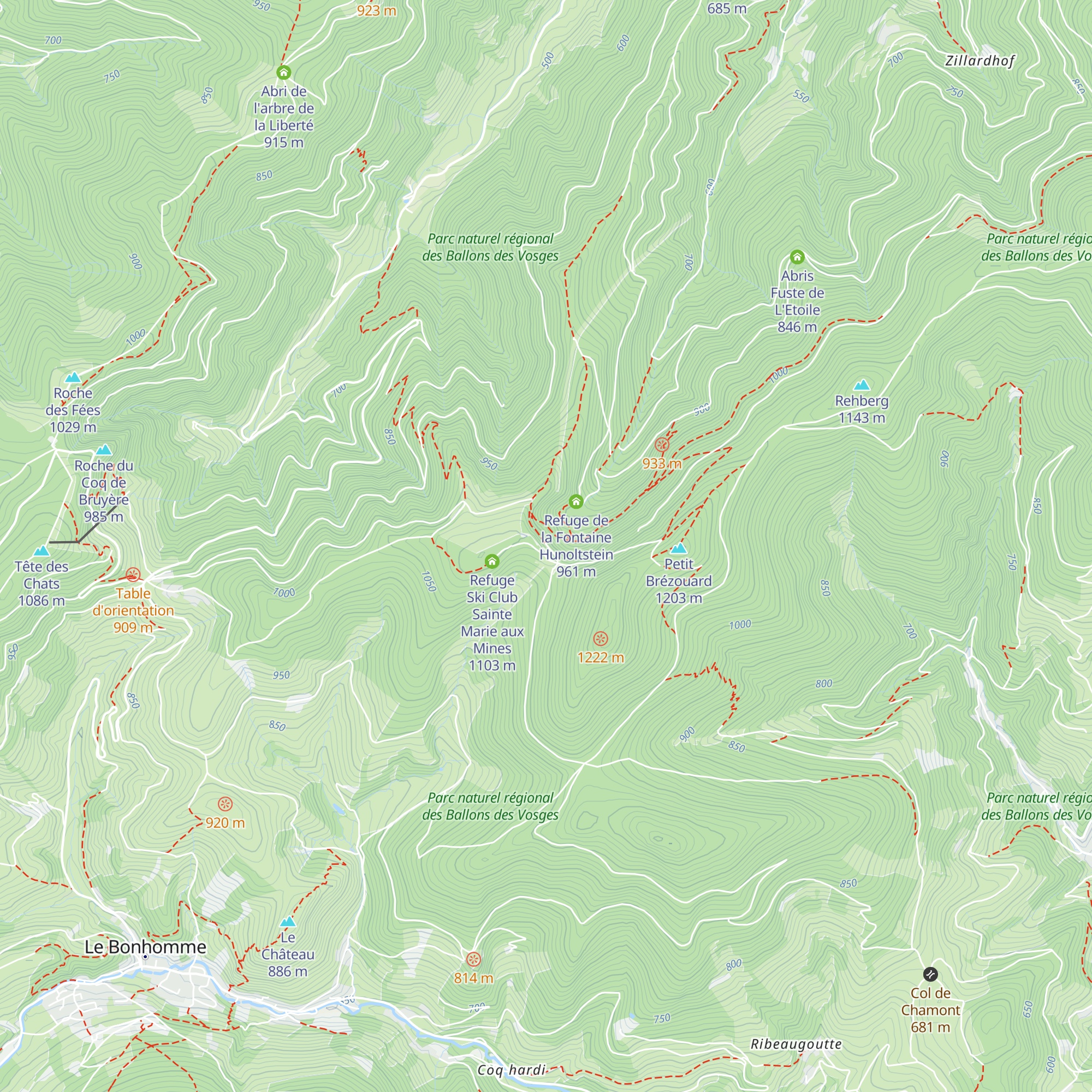 Refuge des Amis de la Nature Haycot map