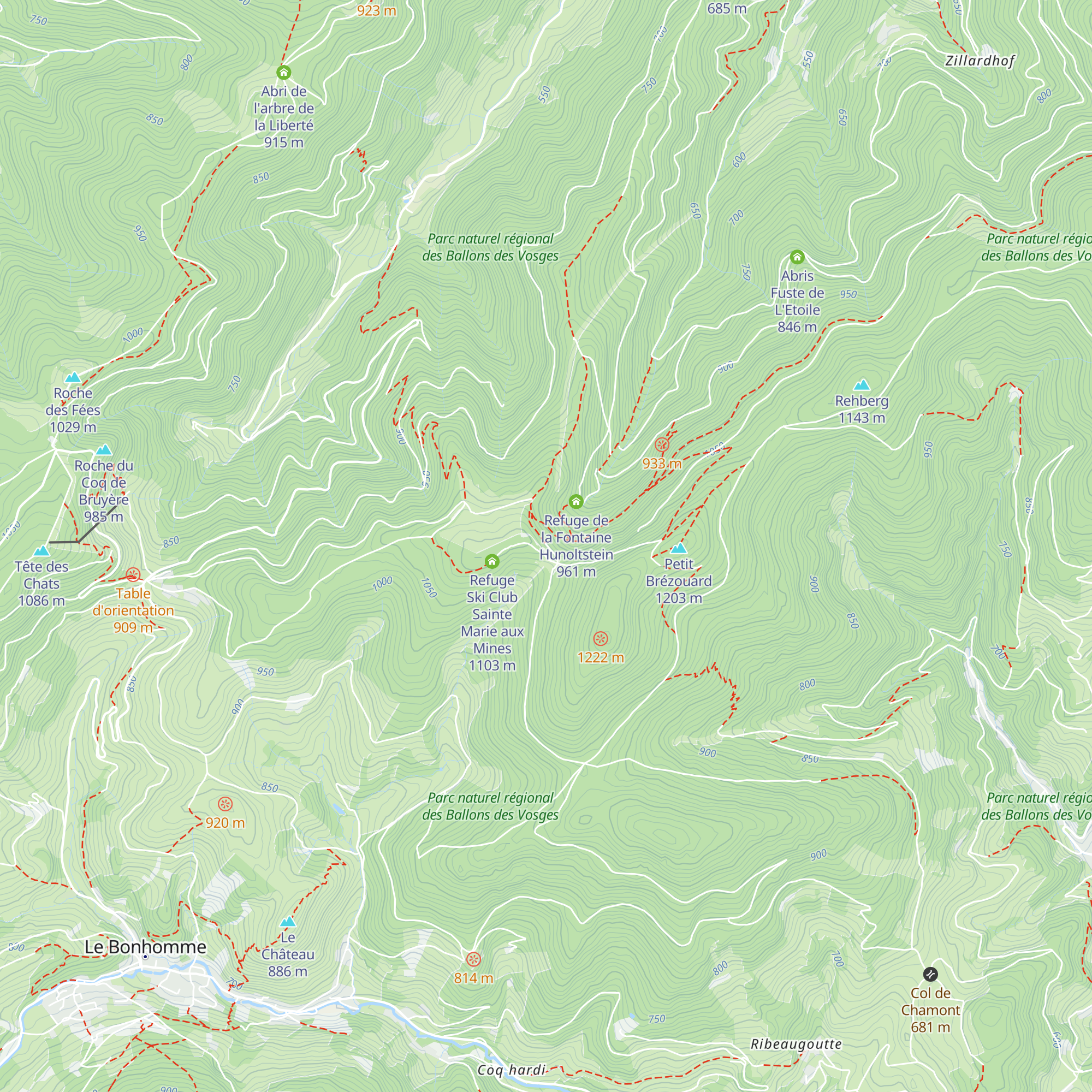 Refuge des Amis de la Nature Haycot map