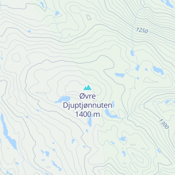 Map of Øvre Djuptjønnuten