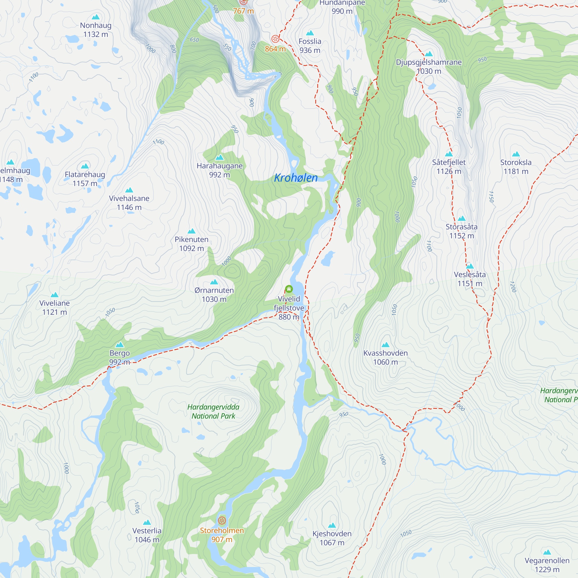 Vivelid fjellstove map