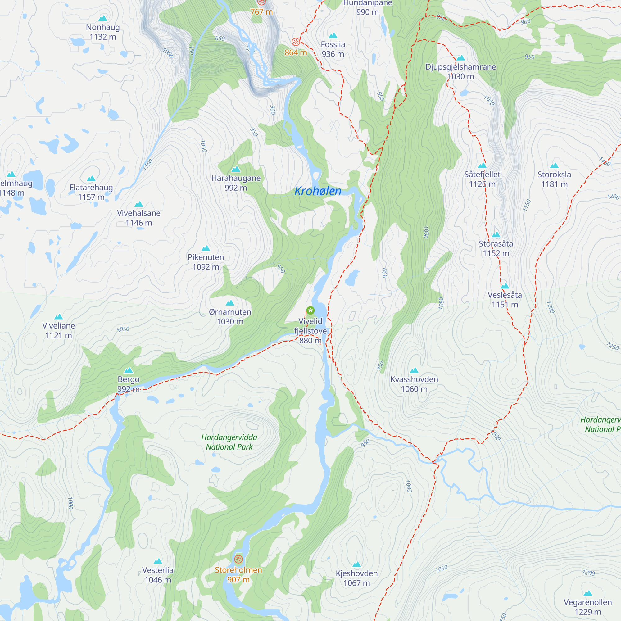 Vivelid fjellstove map