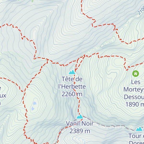 Map of Tête de l'Herbette