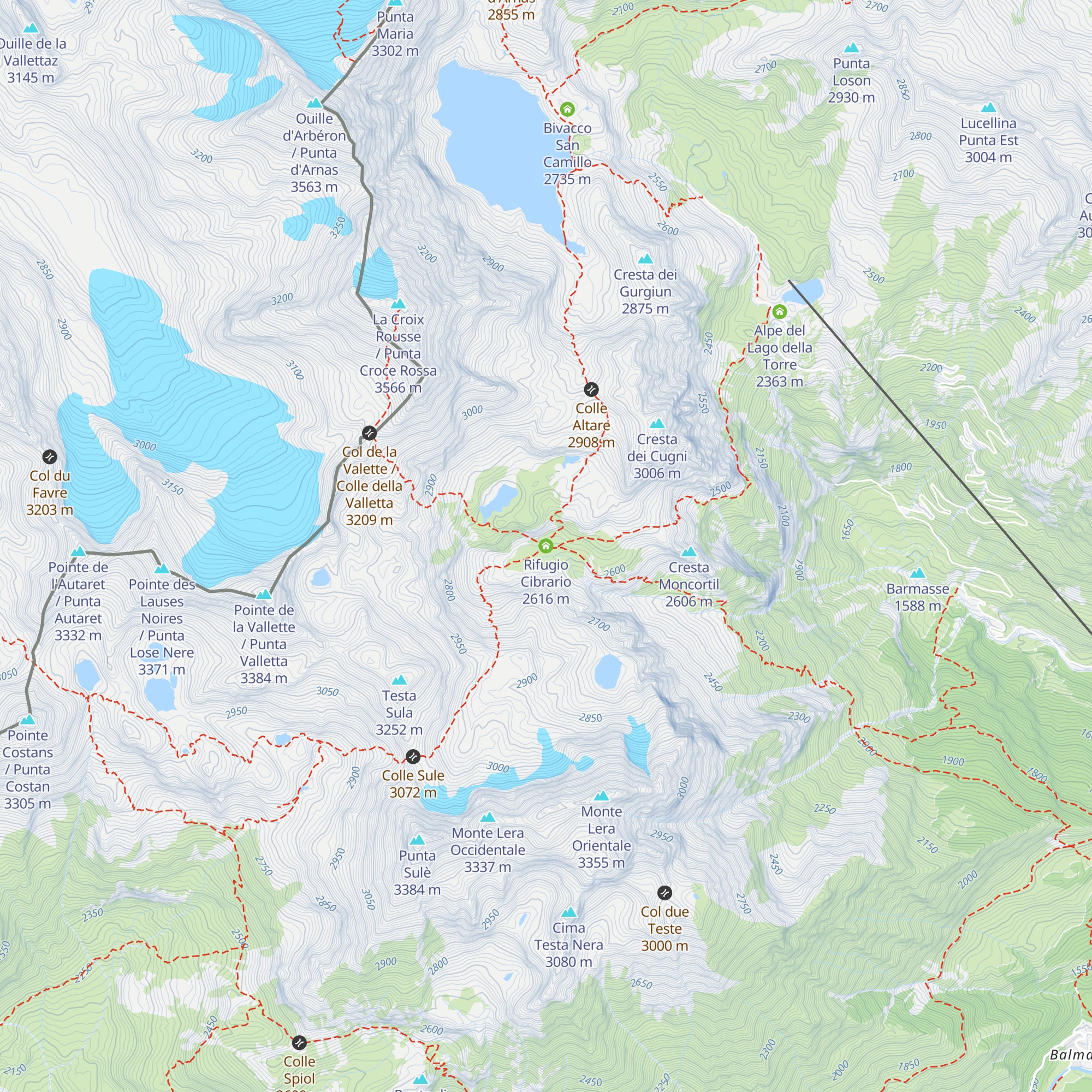 Rifugio Cibrario map