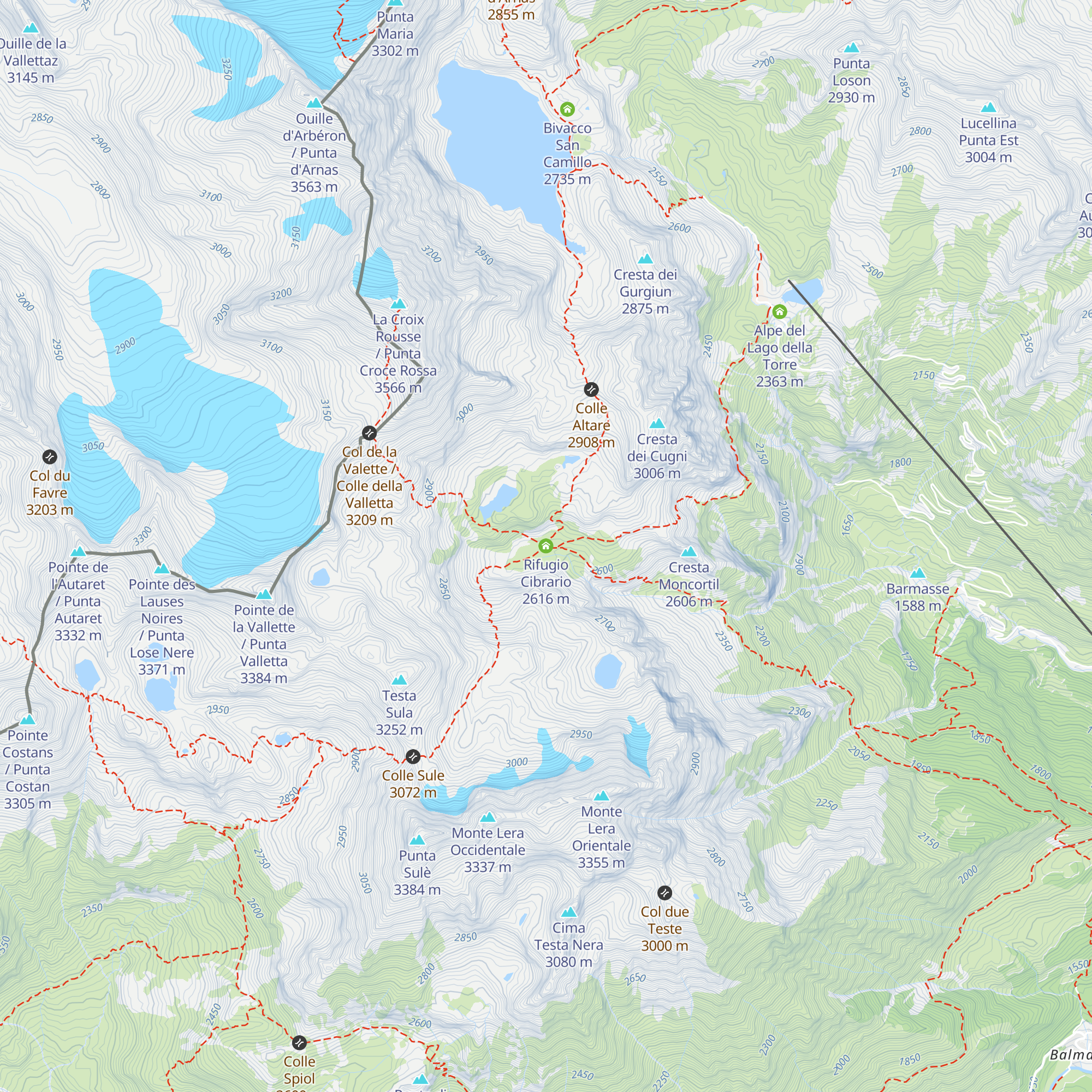 Rifugio Cibrario map