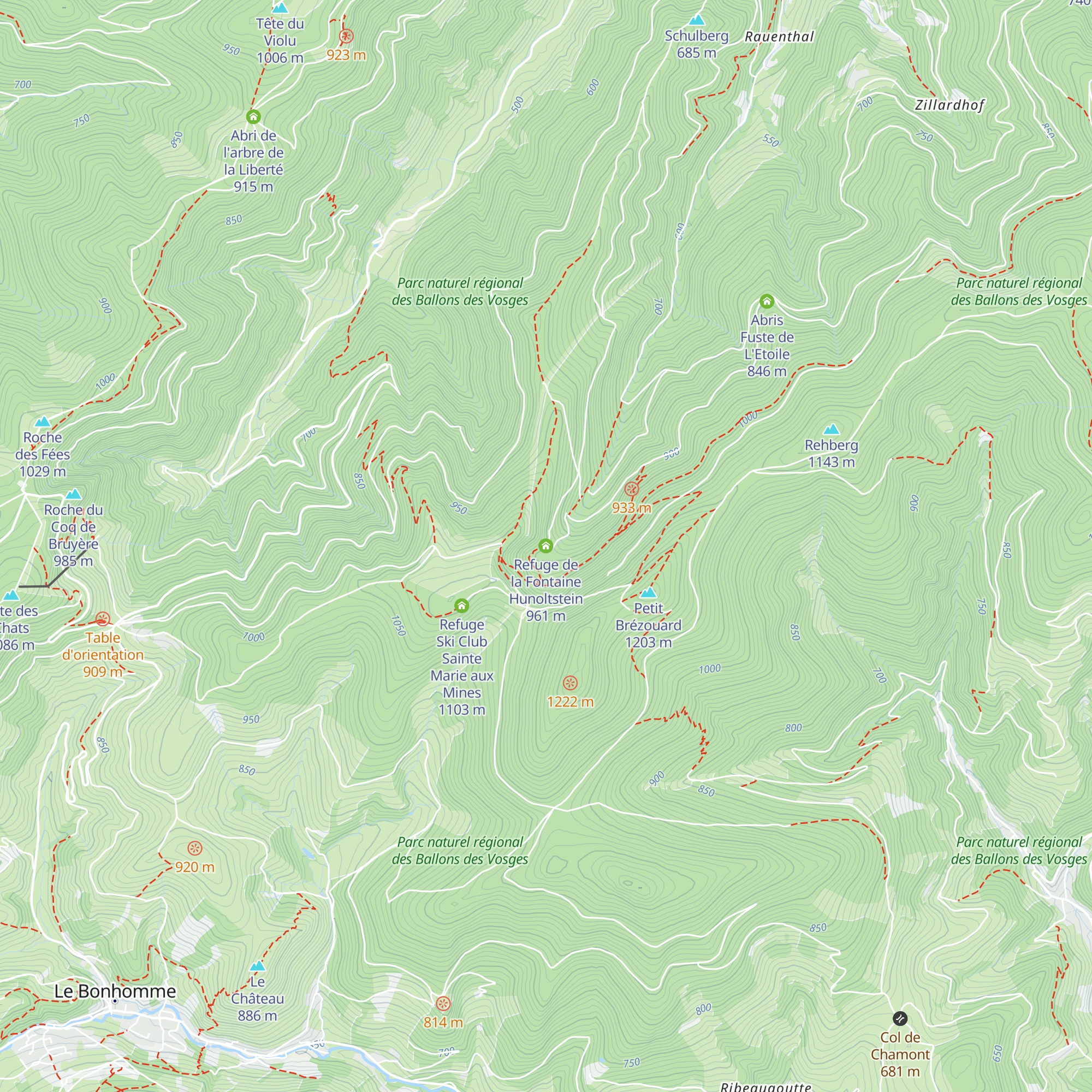 Refuge de la Fontaine Hunoltstein map