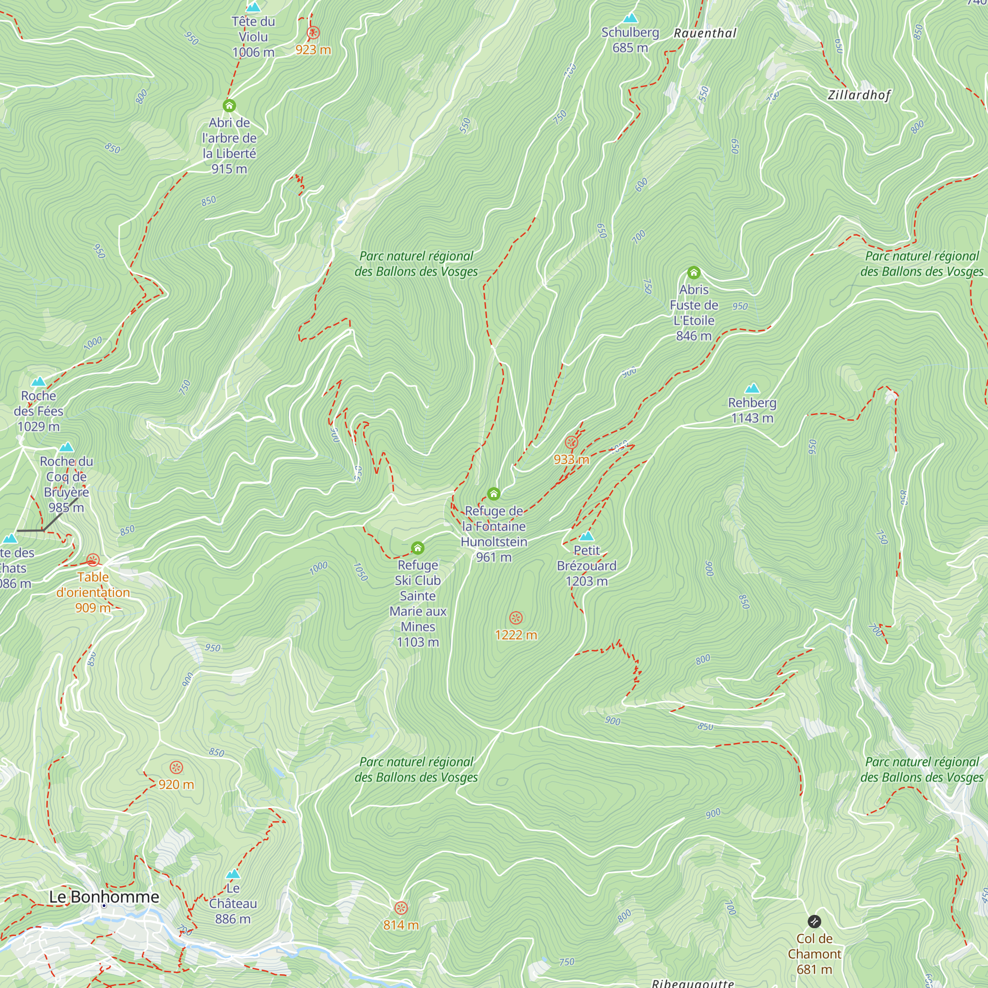 Refuge de la Fontaine Hunoltstein map