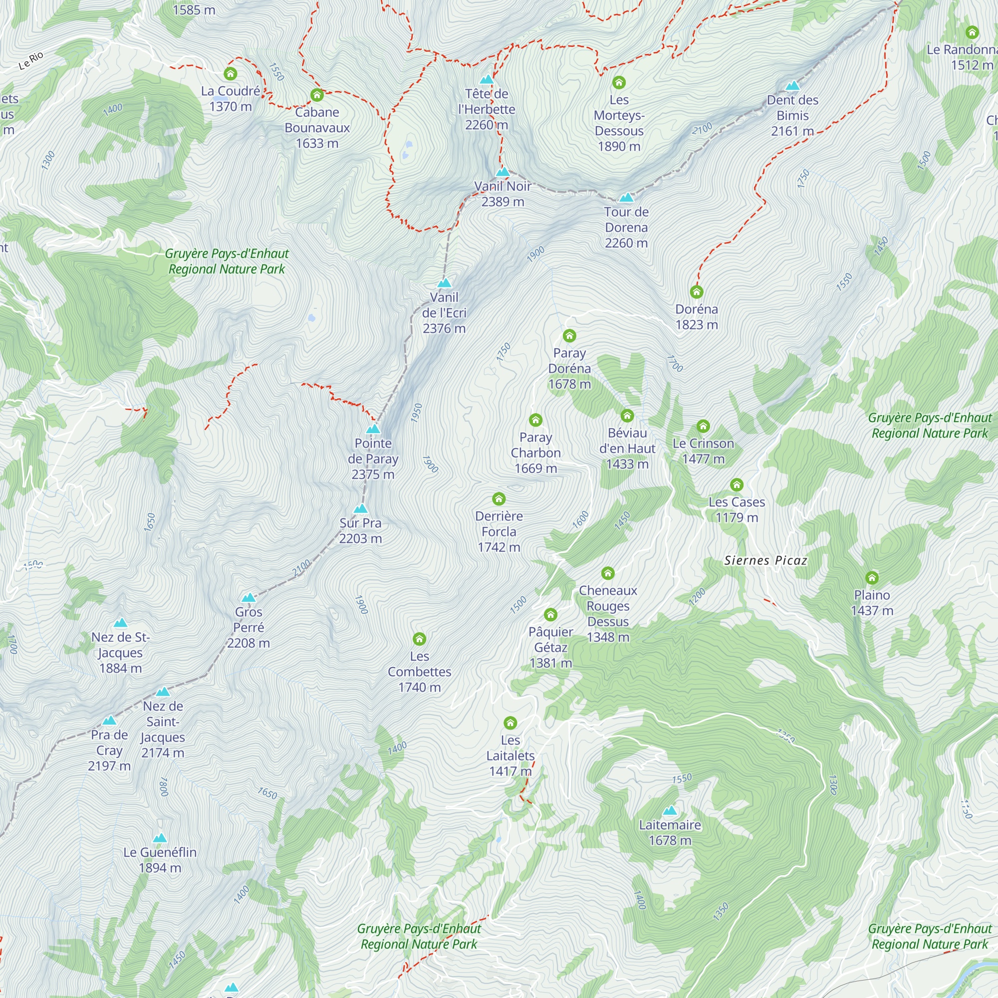 Derrière Forcla map