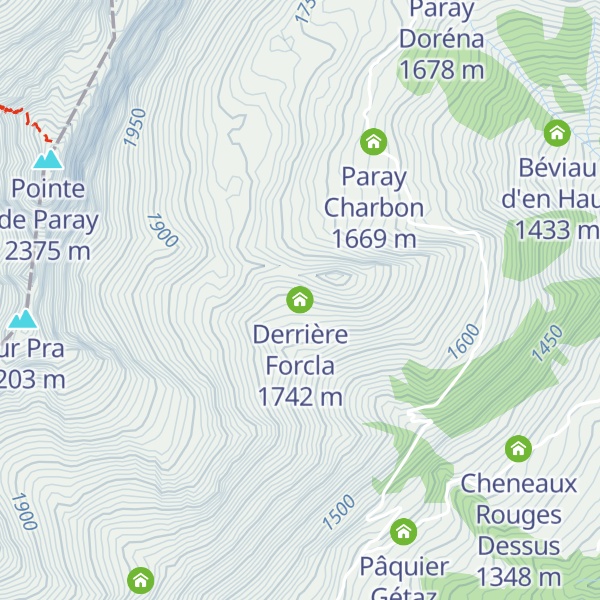 Map of Derrière Forcla