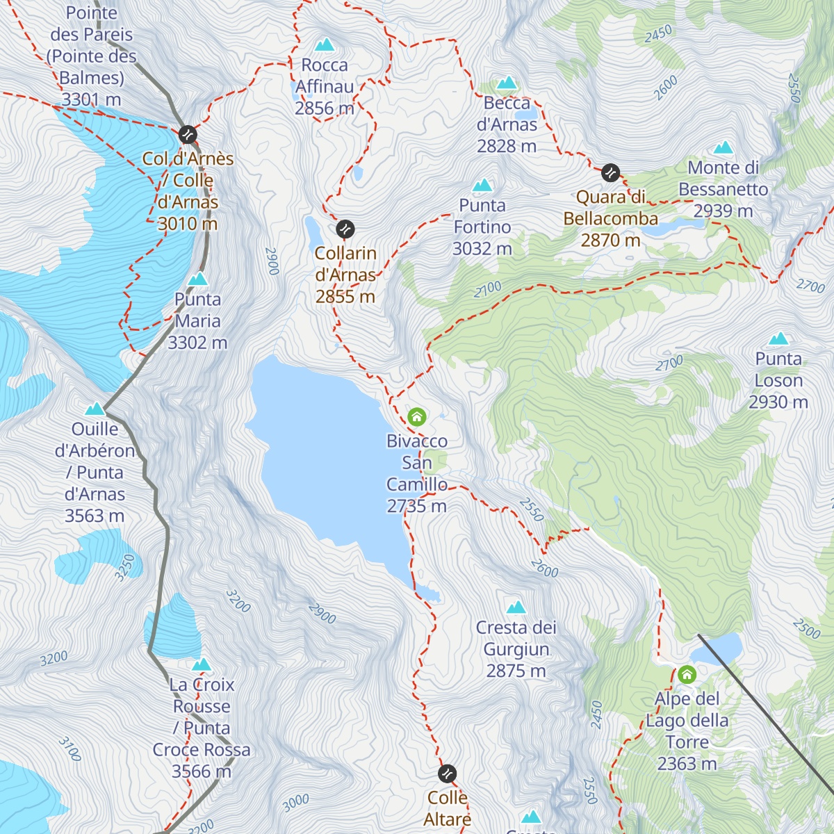Bivacco San Camillo map
