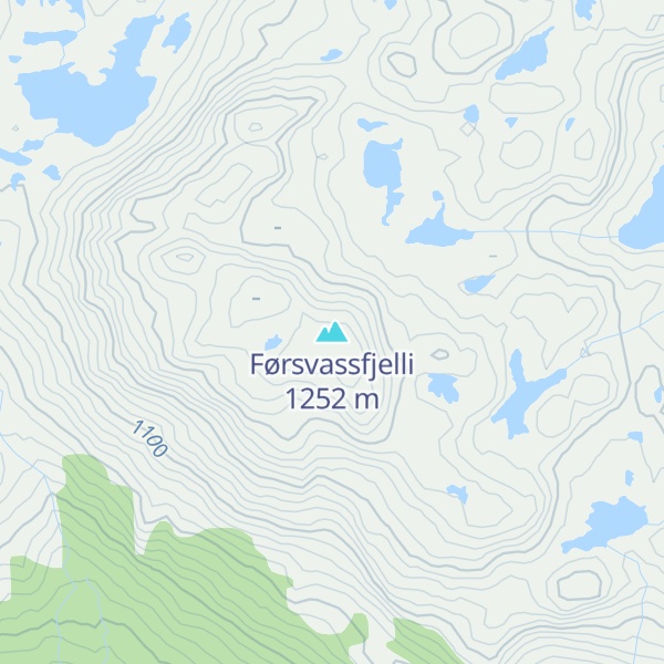 Map of Førsvassfjelli