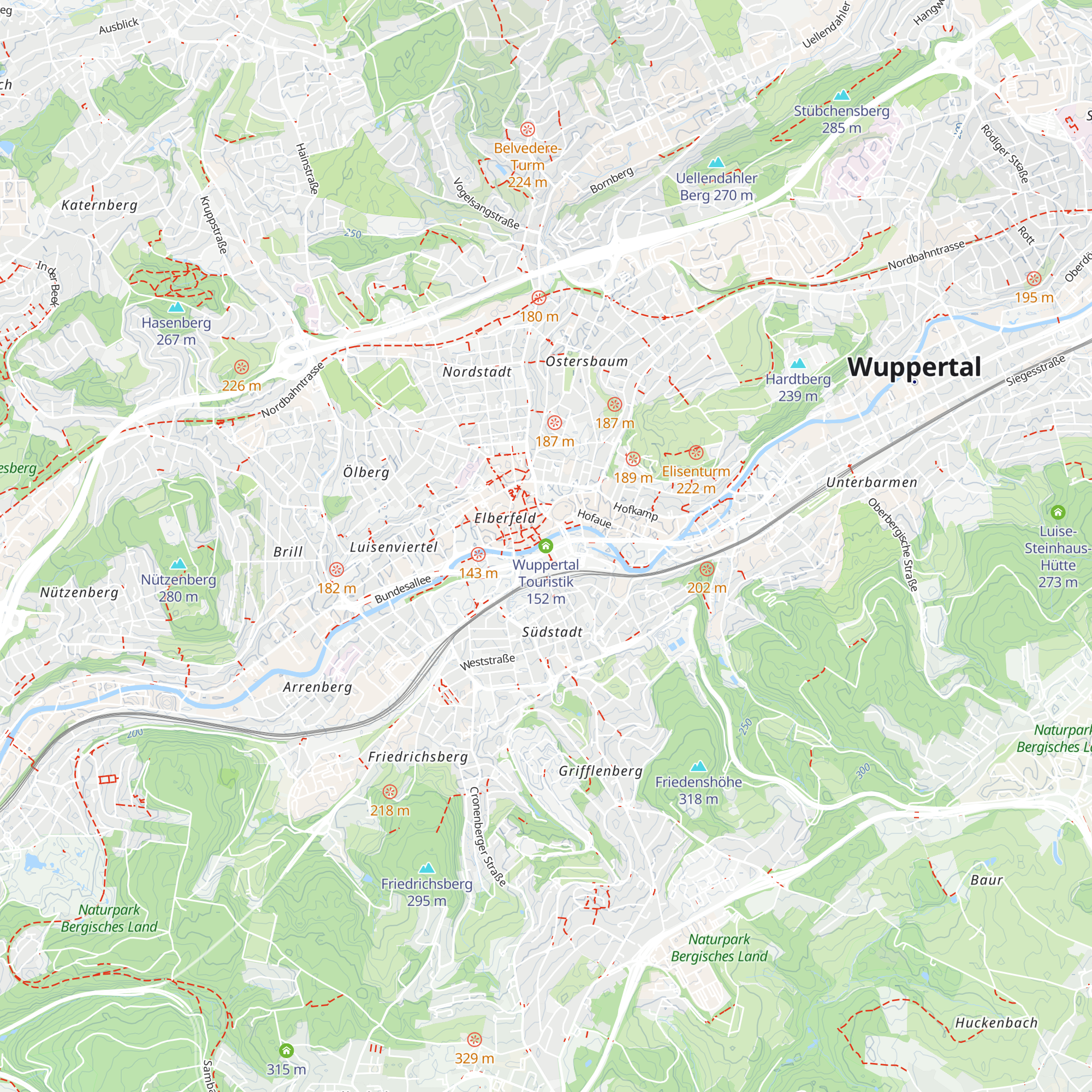 Wuppertal Touristik map
