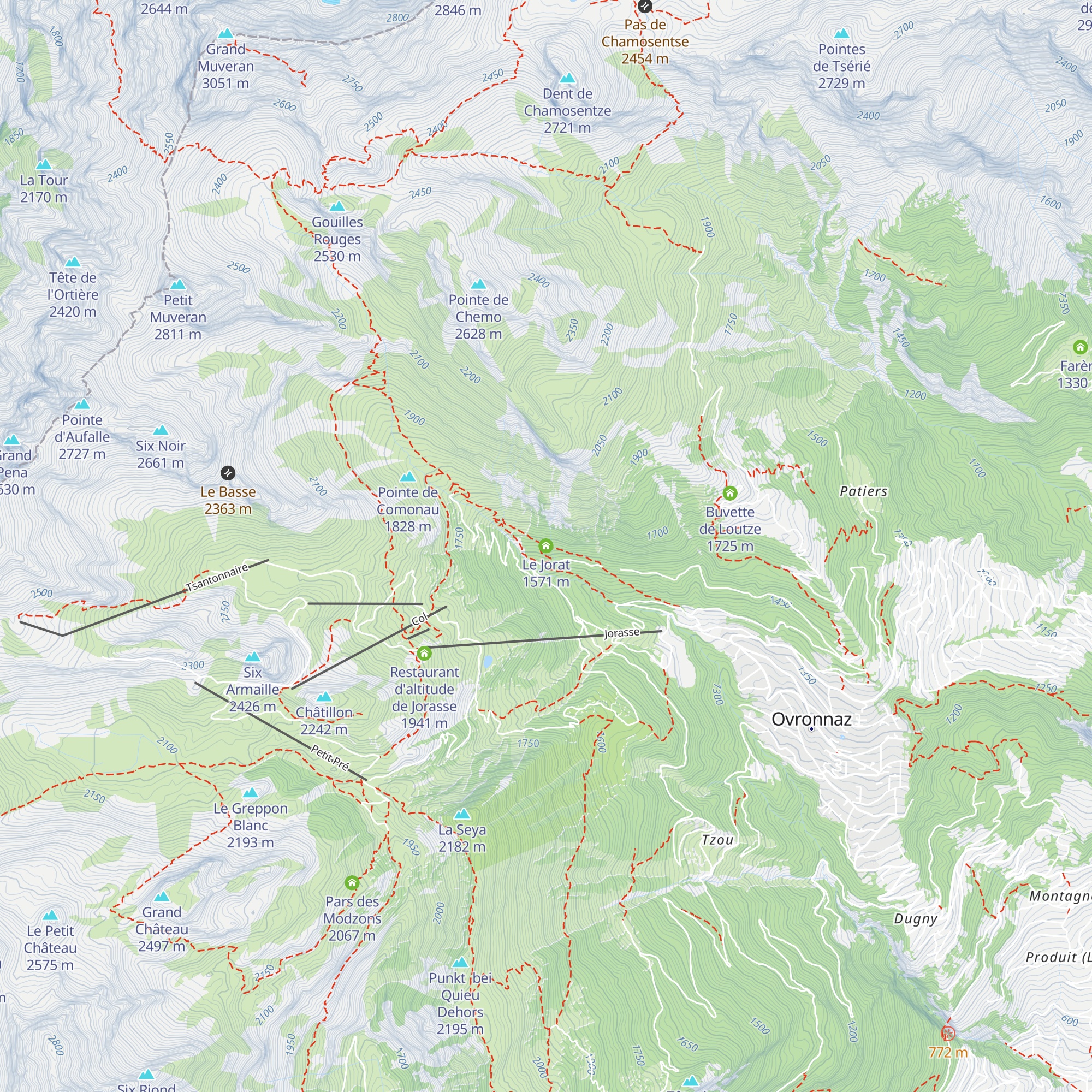 Le Jorat map
