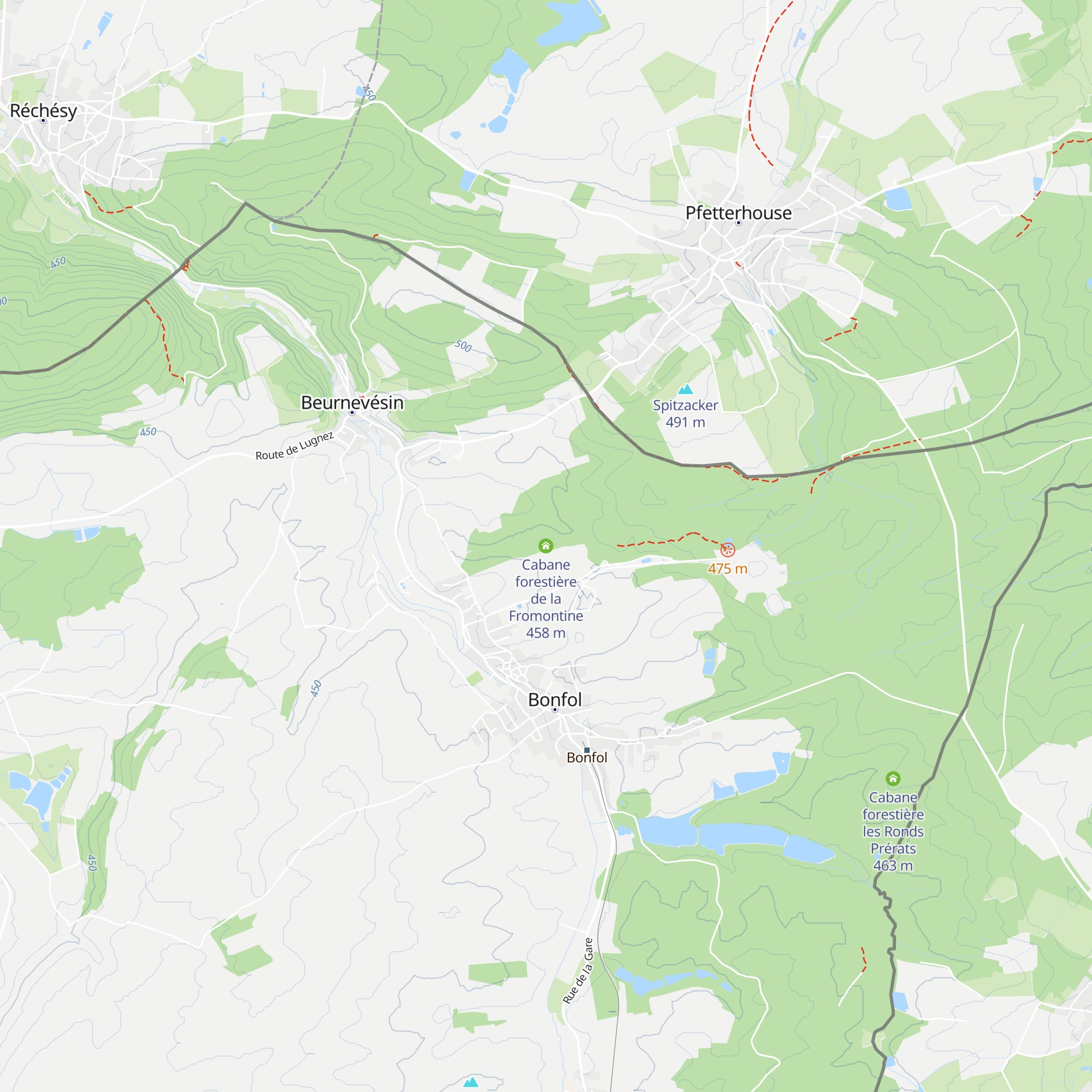 Cabane forestière de la Fromontine map