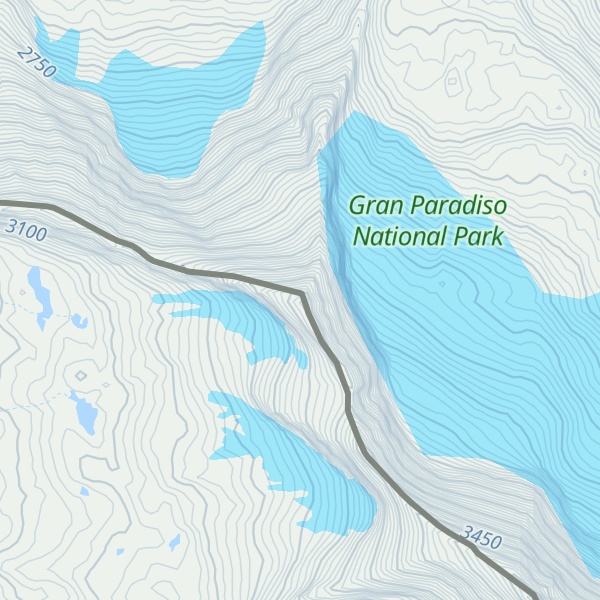 Map of L'Uja / Punta dell'Uja