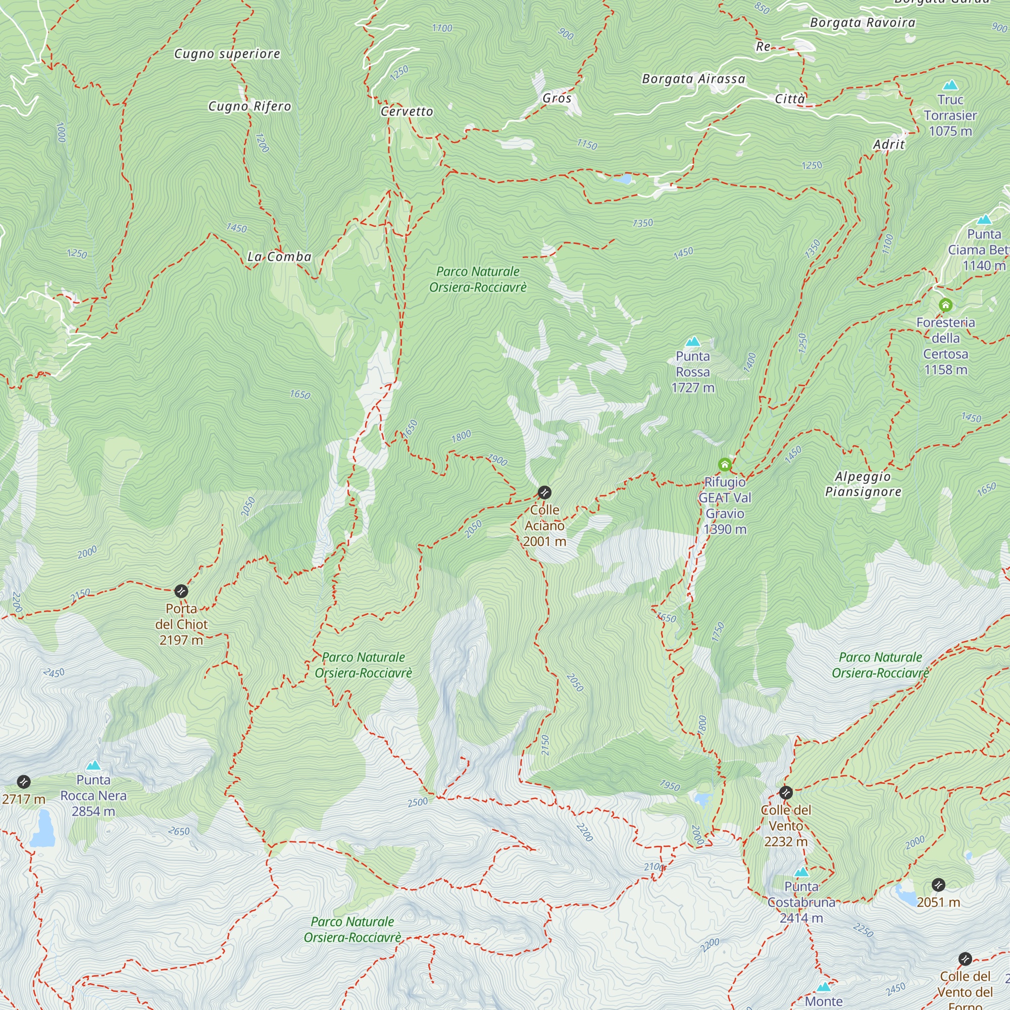 Alpe Aciano casotto di sorveglianza map