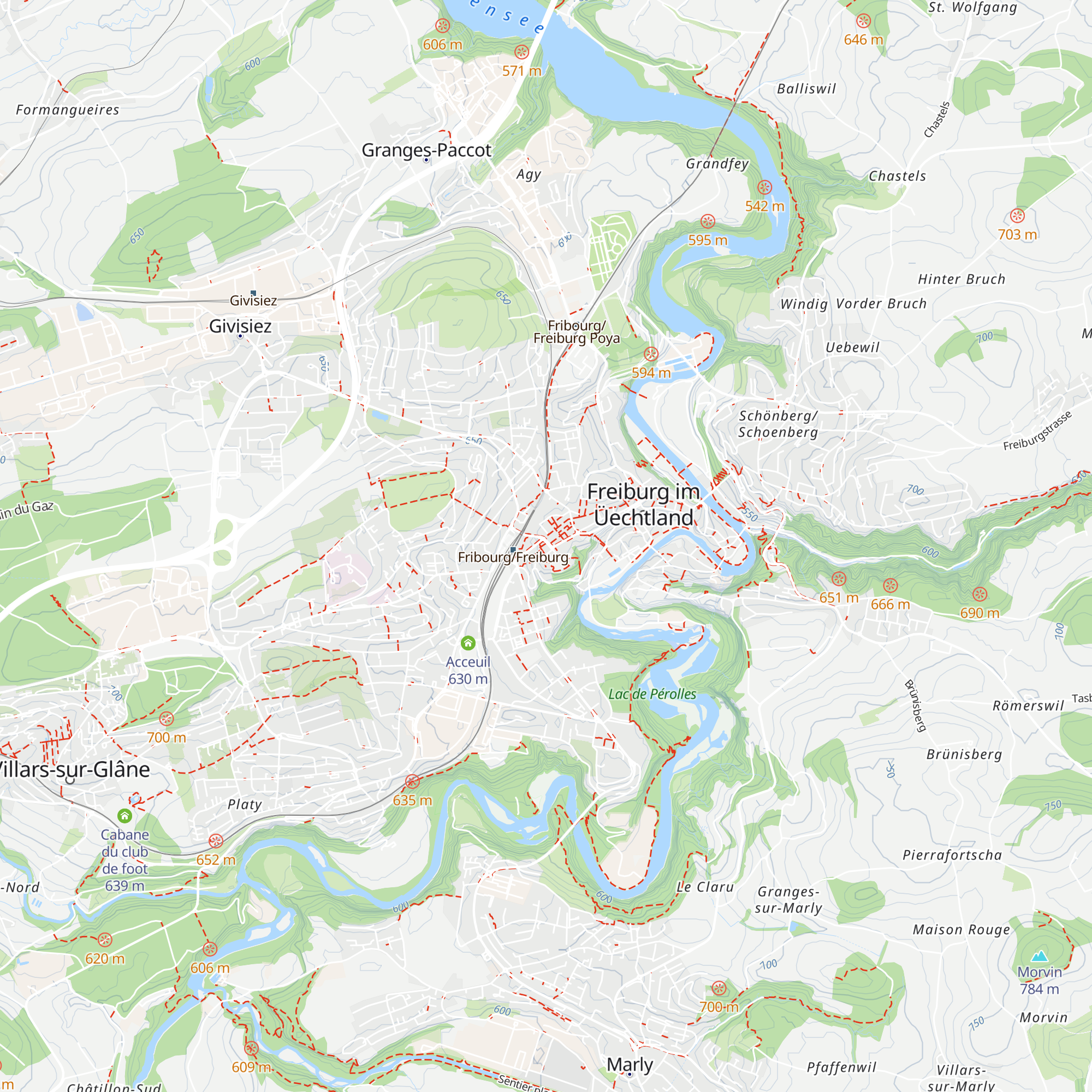 Fribourg Tourisme et Région map