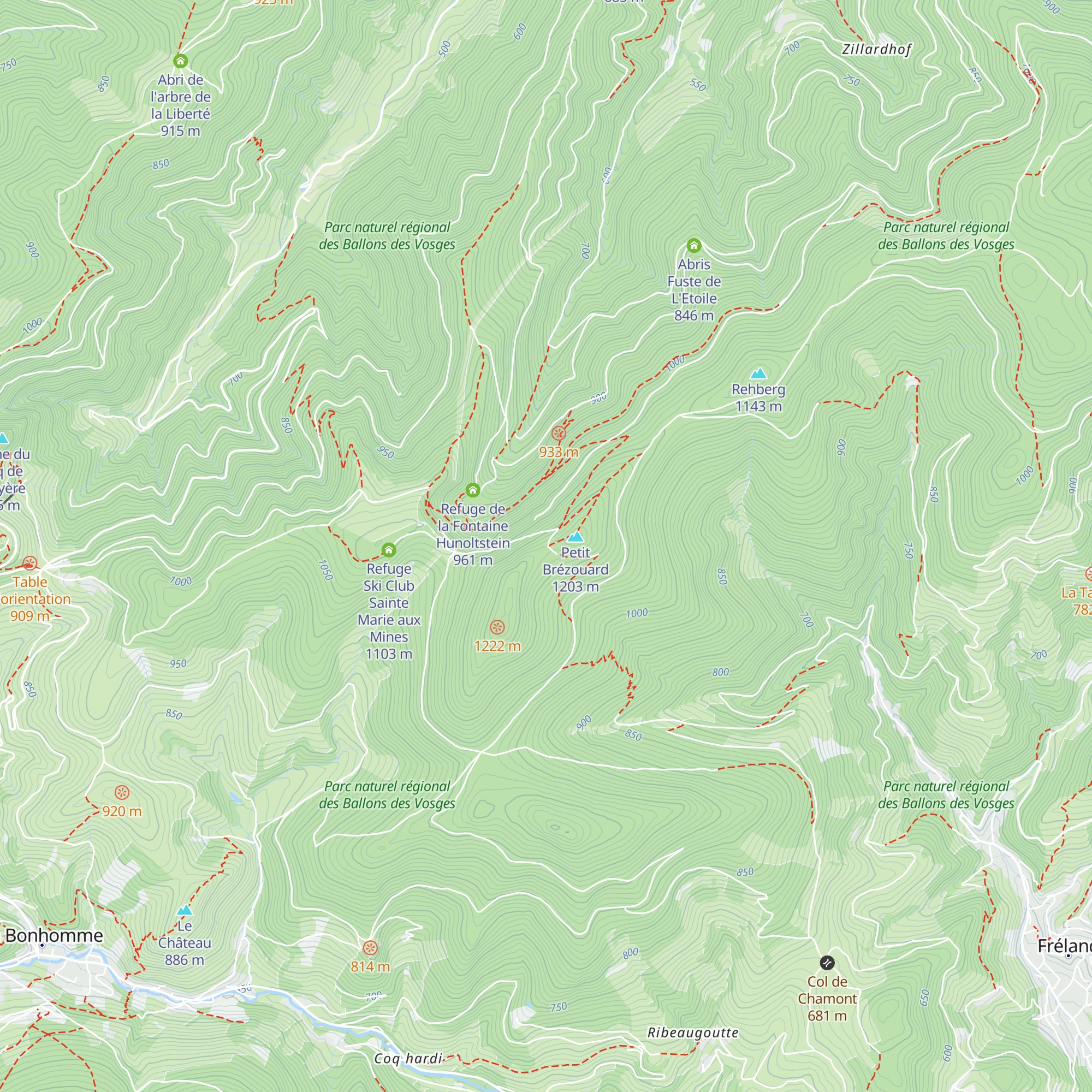 Refuge du Brézouard map