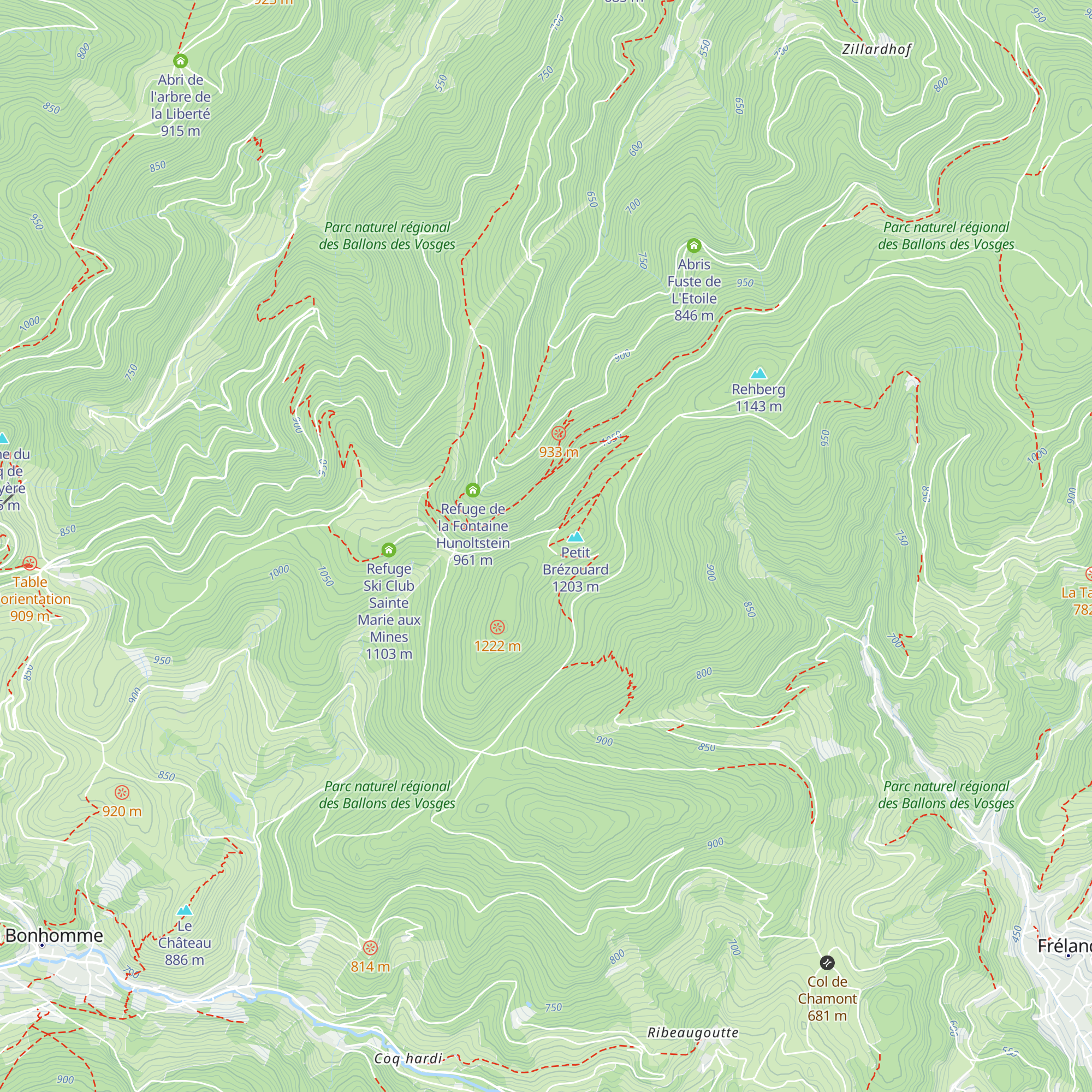 Refuge du Brézouard map