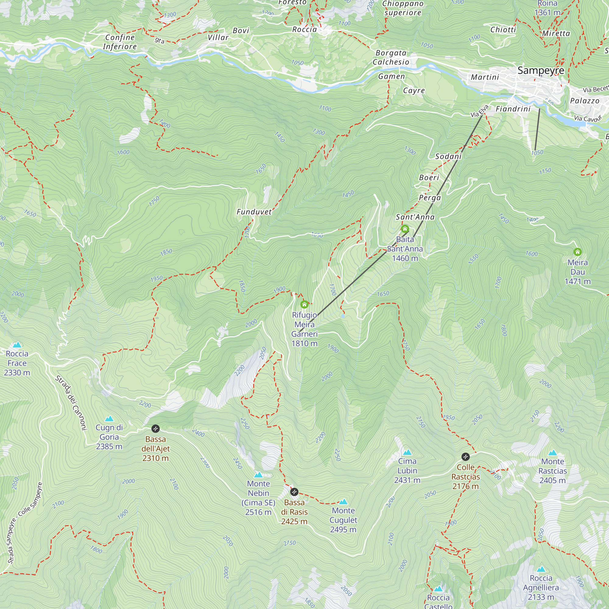 Rifugio Meira Garneri map