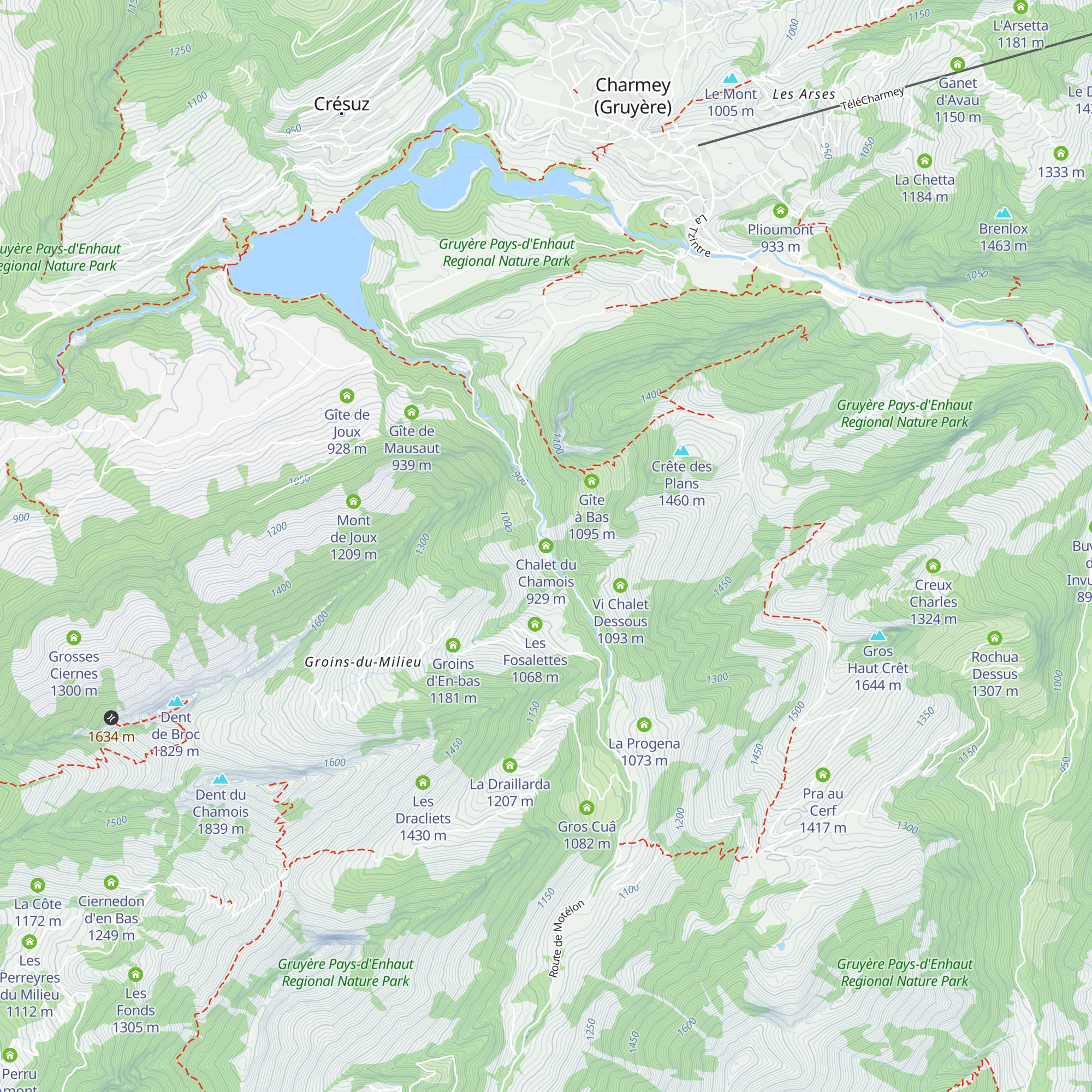 Chalet du Chamois map