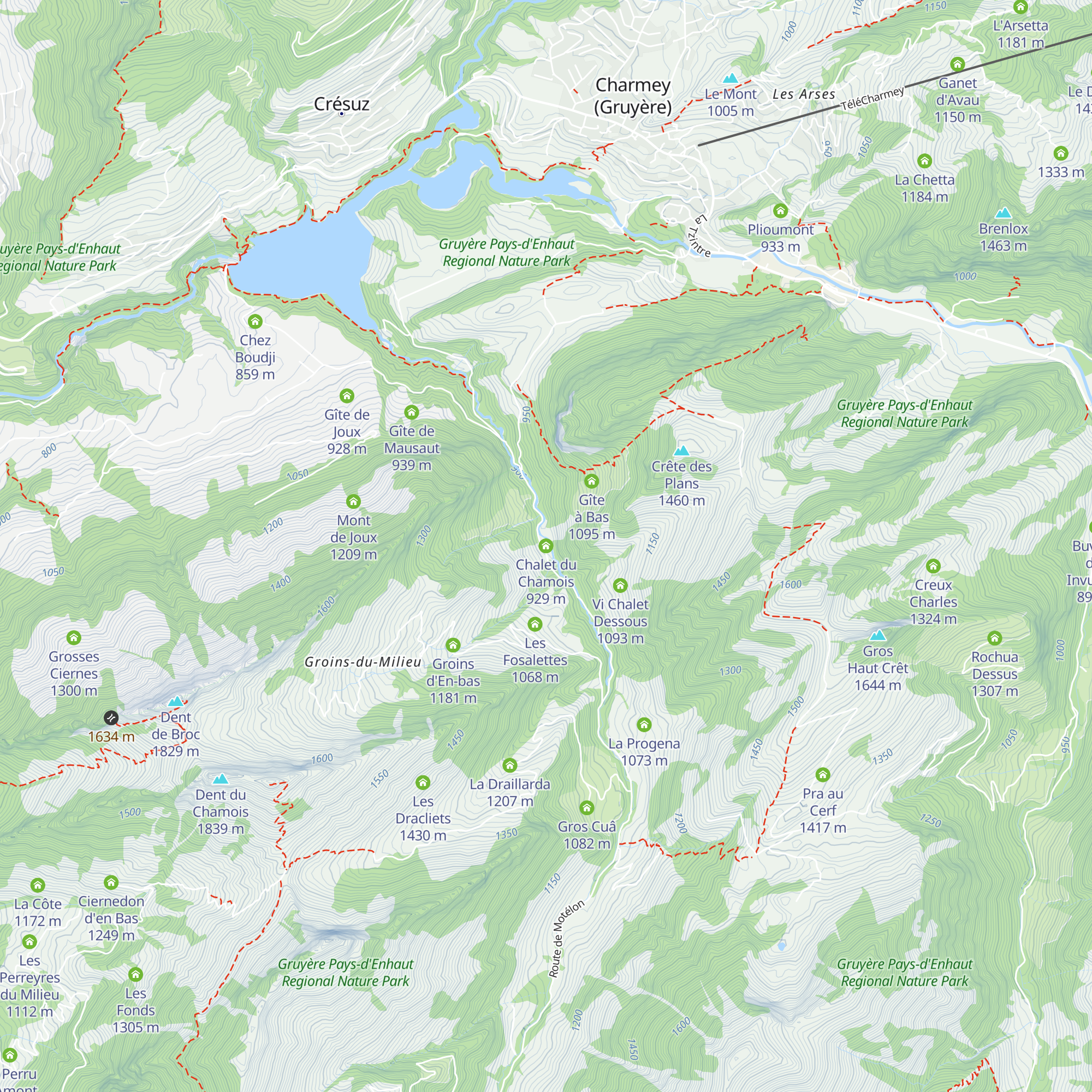 Chalet du Chamois map