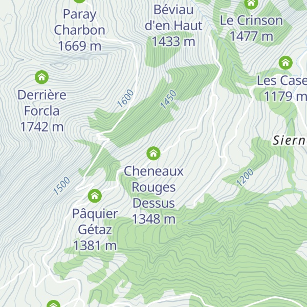 Map of Cheneaux Rouges Dessus