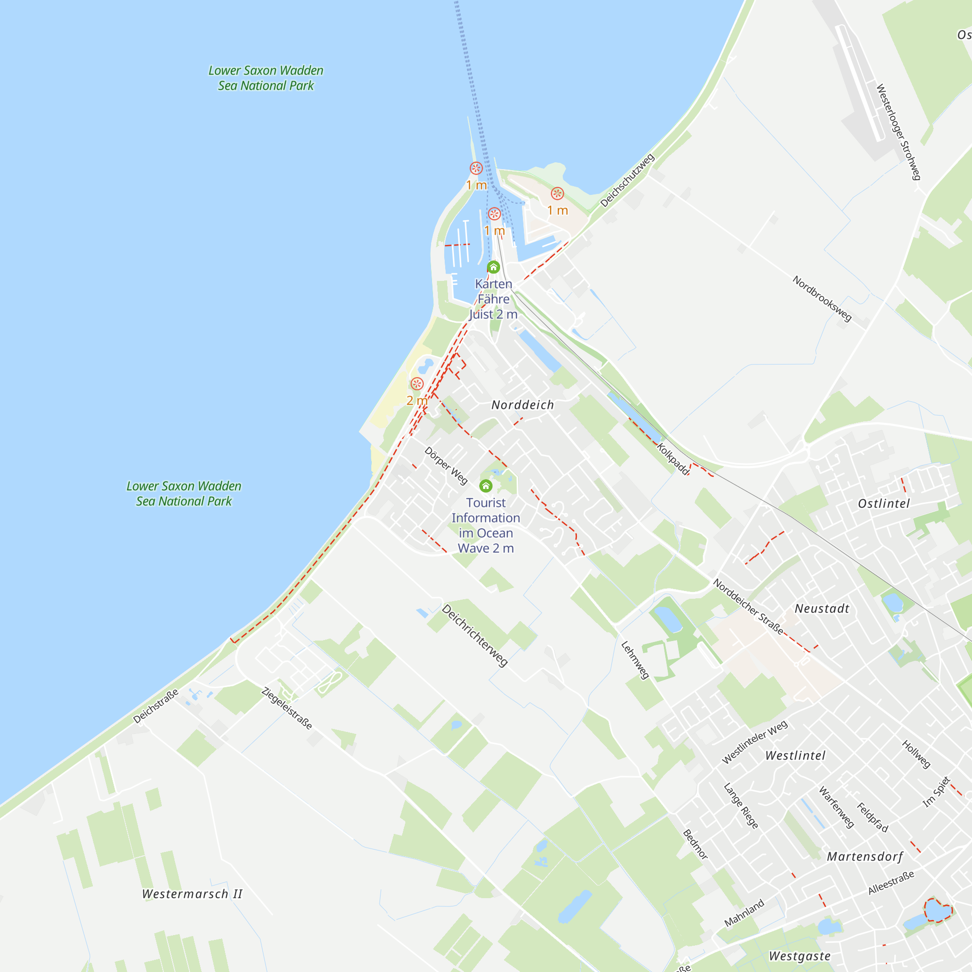 Tourist Information im Ocean Wave map