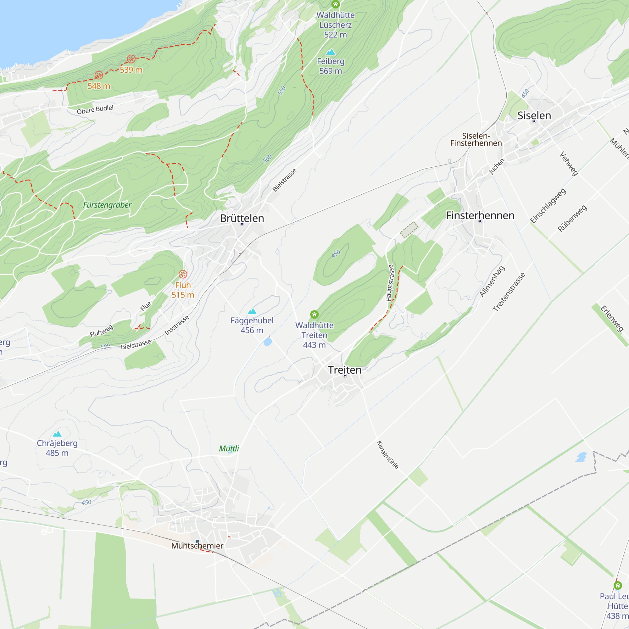 Waldhütte Treiten map