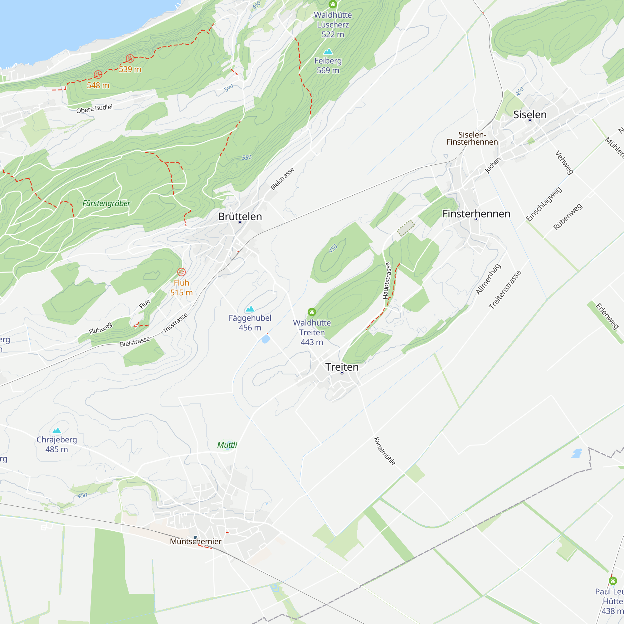 Waldhütte Treiten map