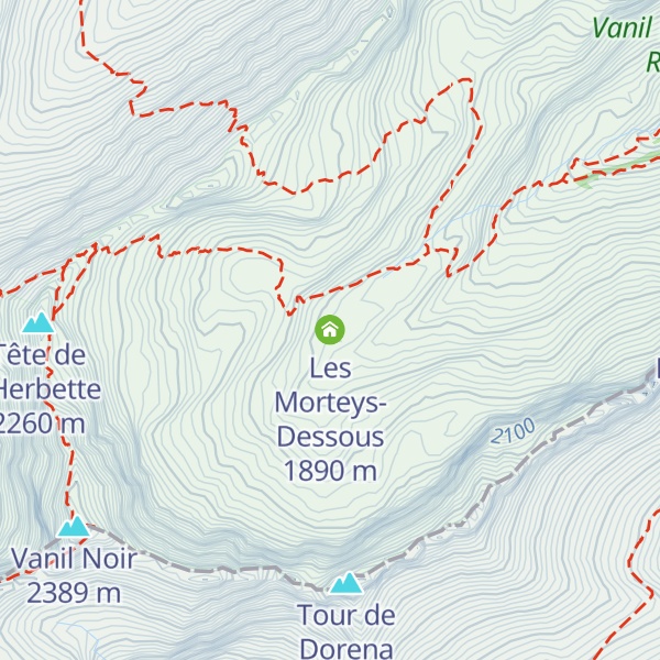 Map of Les Morteys-Dessous