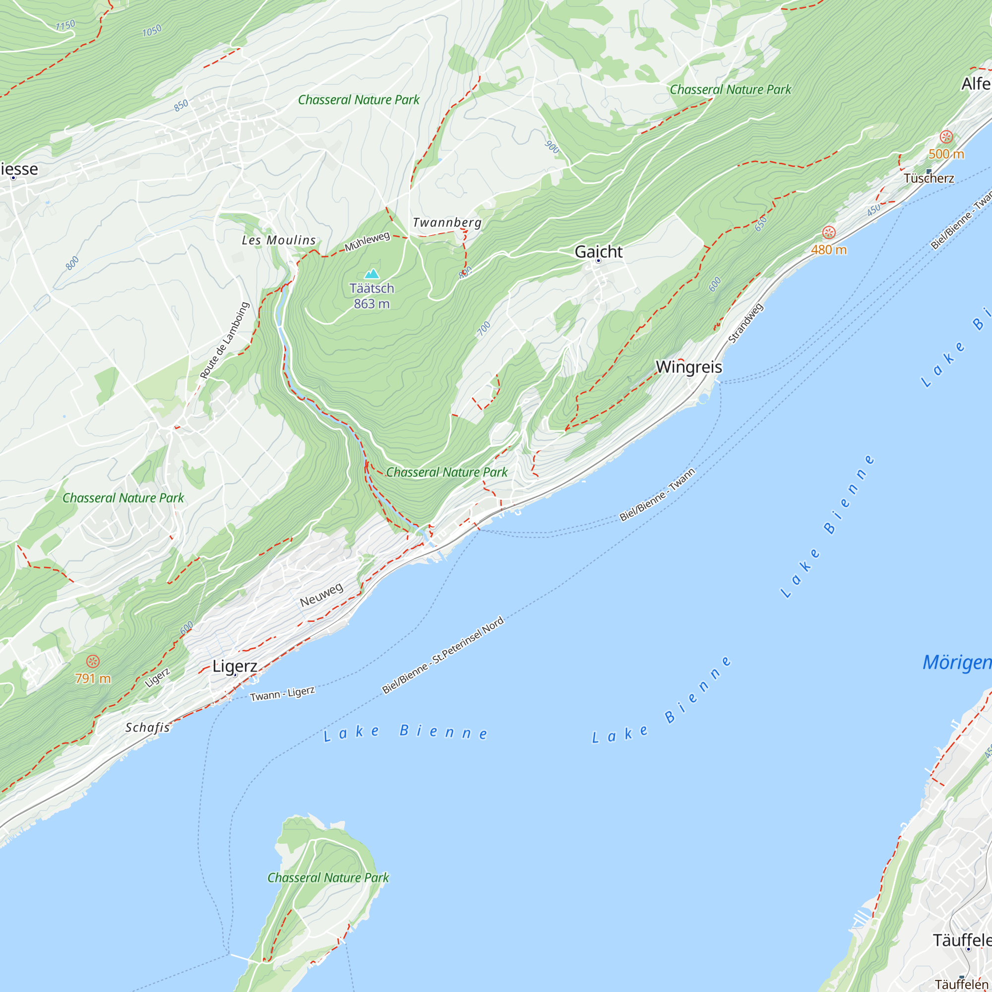 Bielersee Tourismus map