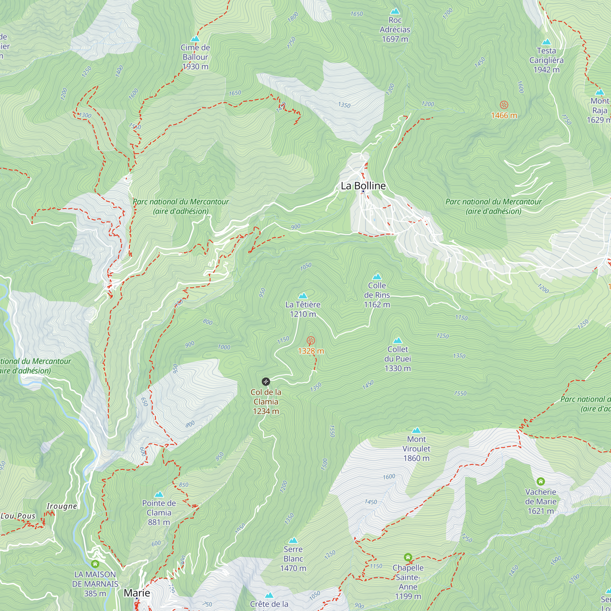Pas de tir 100m map