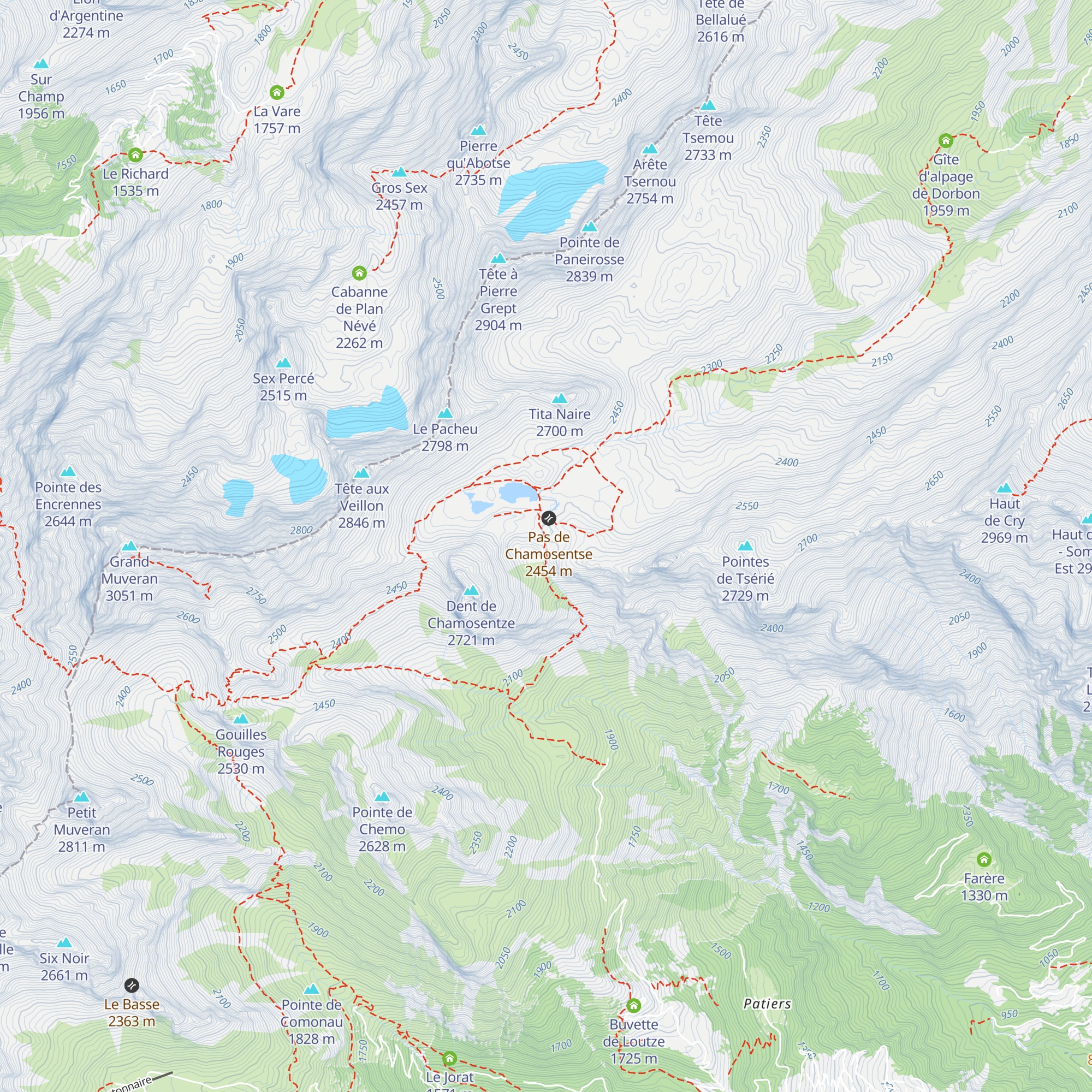 Refuge Jules Biollaz map