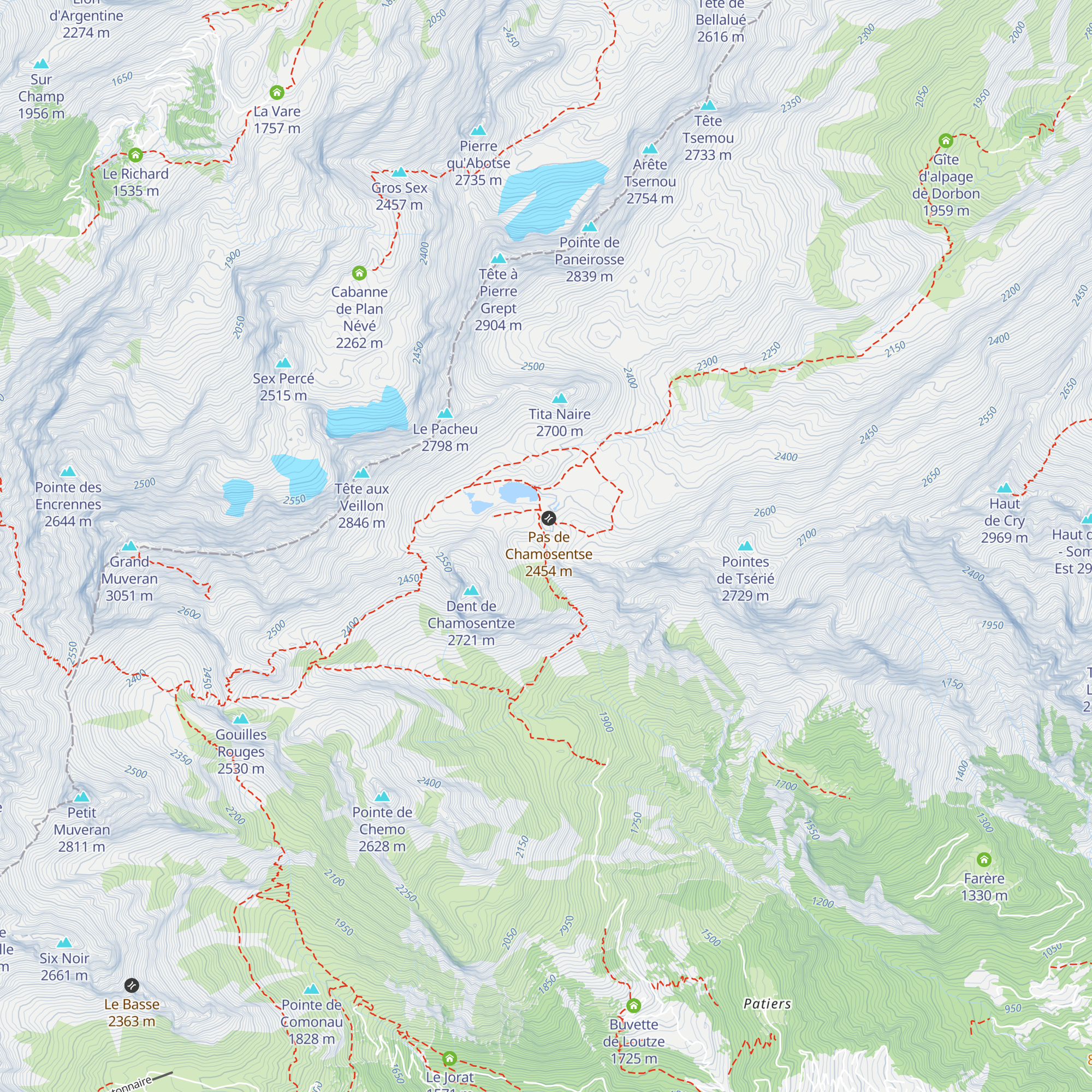 Refuge Jules Biollaz map