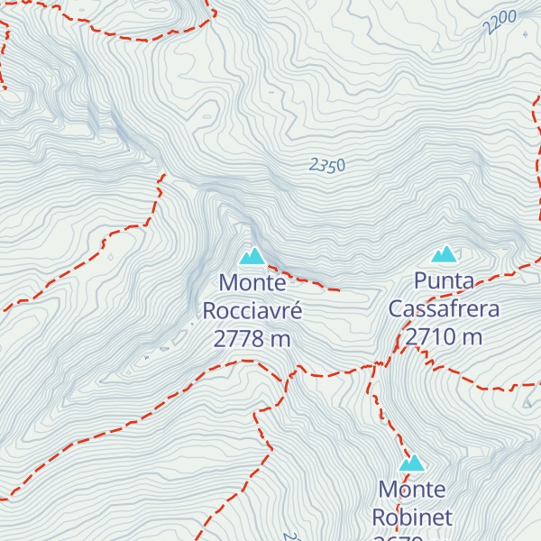 Map of Monte Rocciavrè Occidentale