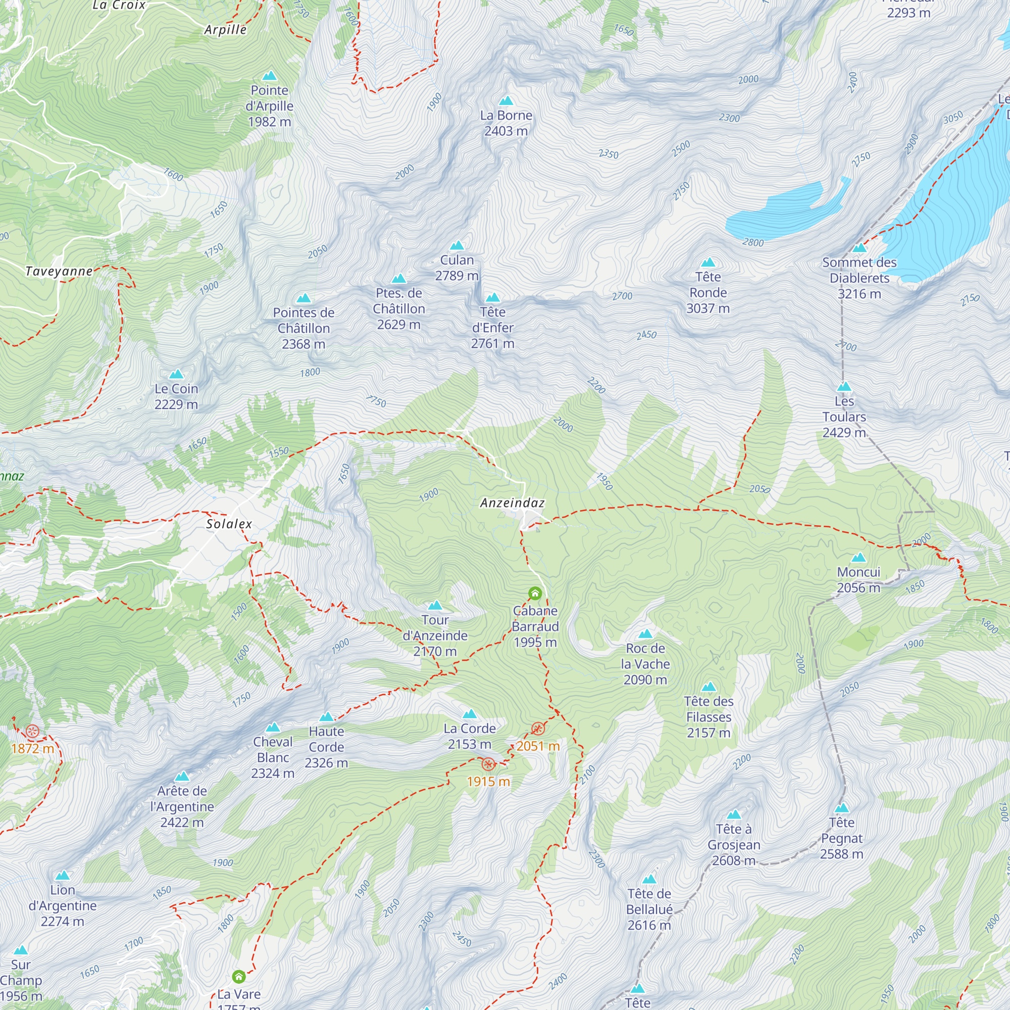 Refuge de la Tour d'Anzeindaz map