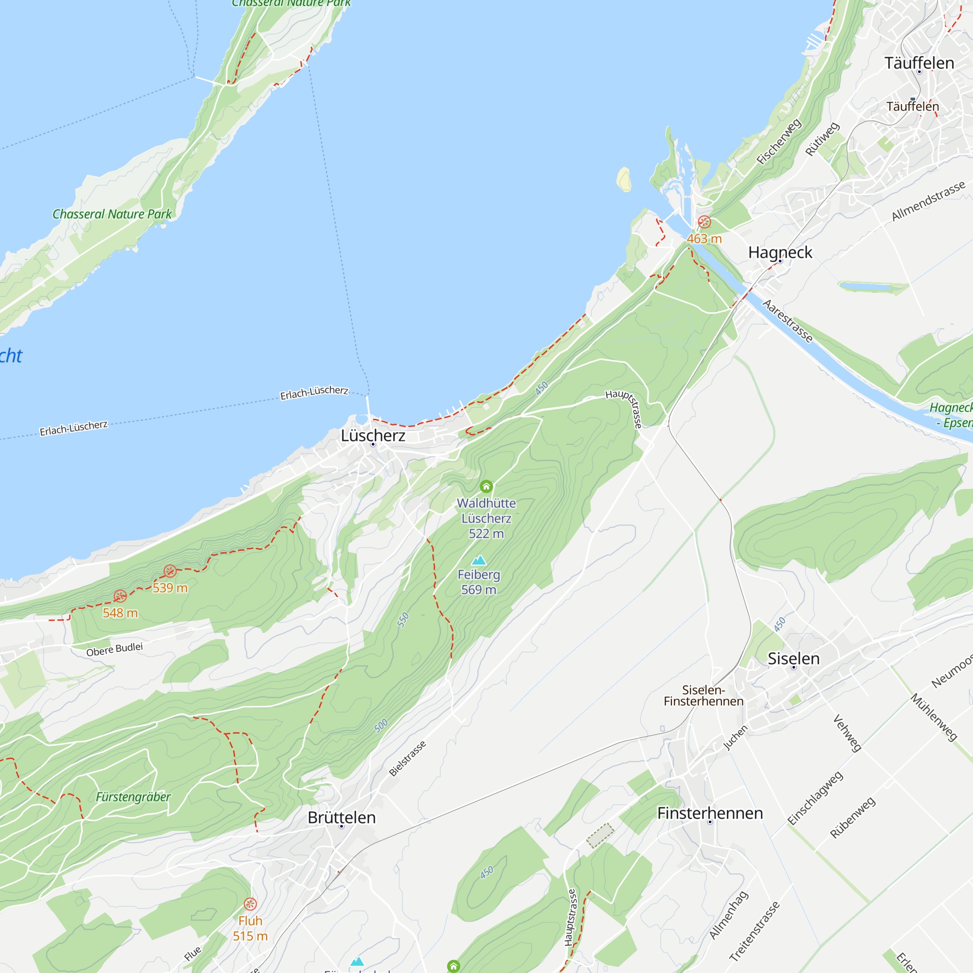 Waldhütte Lüscherz map