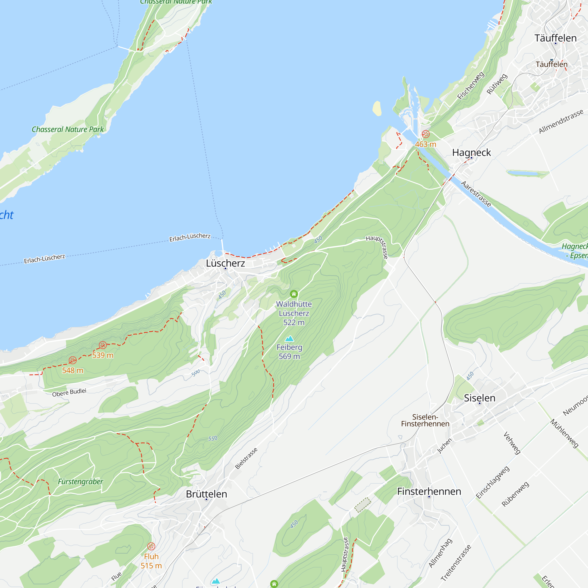 Waldhütte Lüscherz map